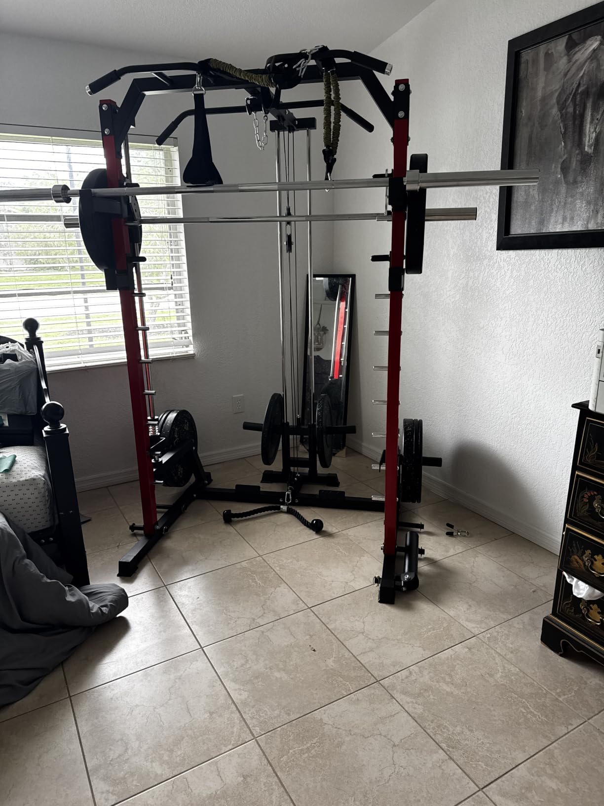 SR01 Smith Machine with Weight Stack, All-in-One Home Gym System with Dual Pulley System, LAT Pull Down & Cable Crossover customer photo 1