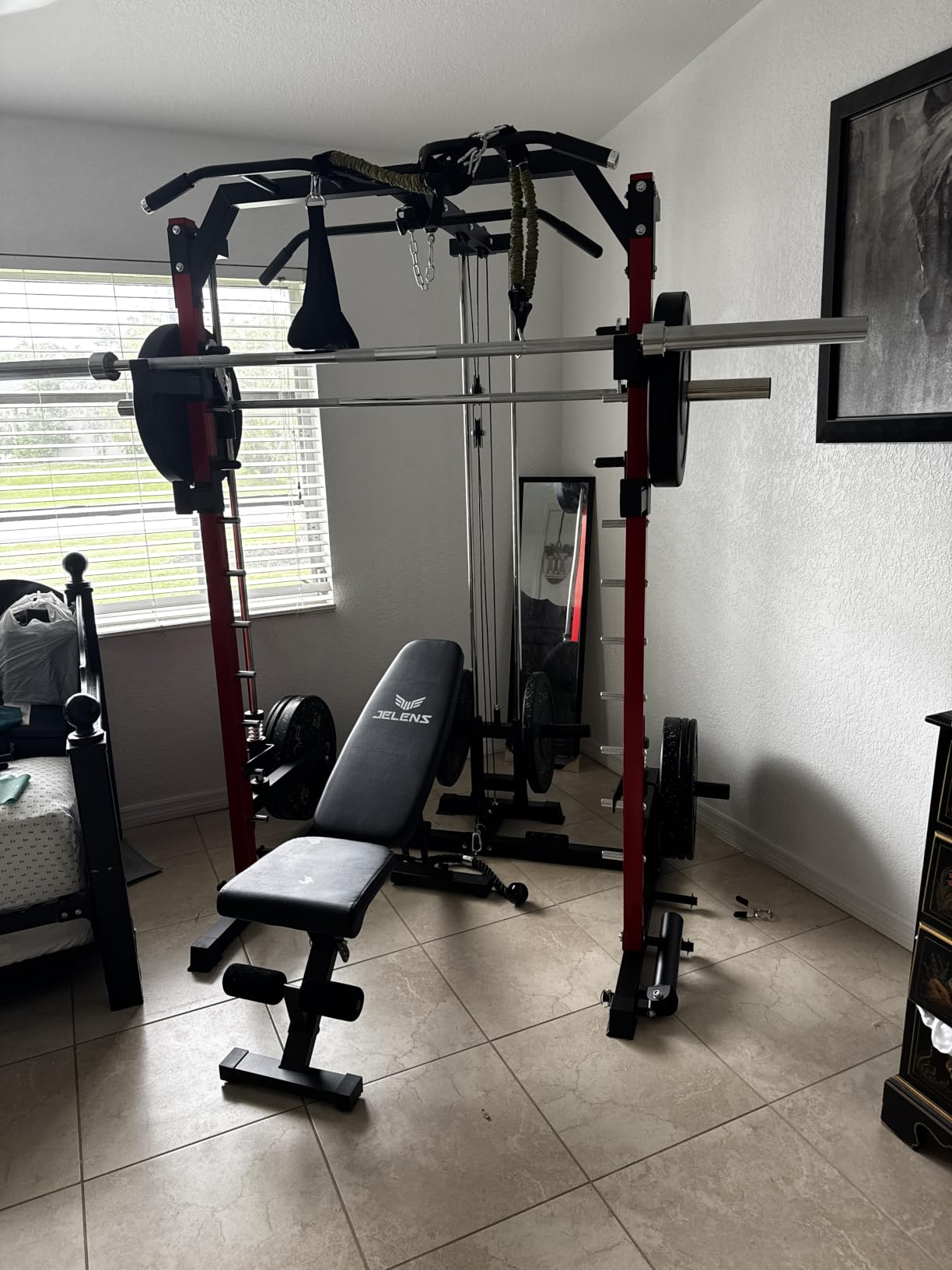 SR01 Smith Machine with Weight Stack, All-in-One Home Gym System with Dual Pulley System, LAT Pull Down & Cable Crossover customer photo 2