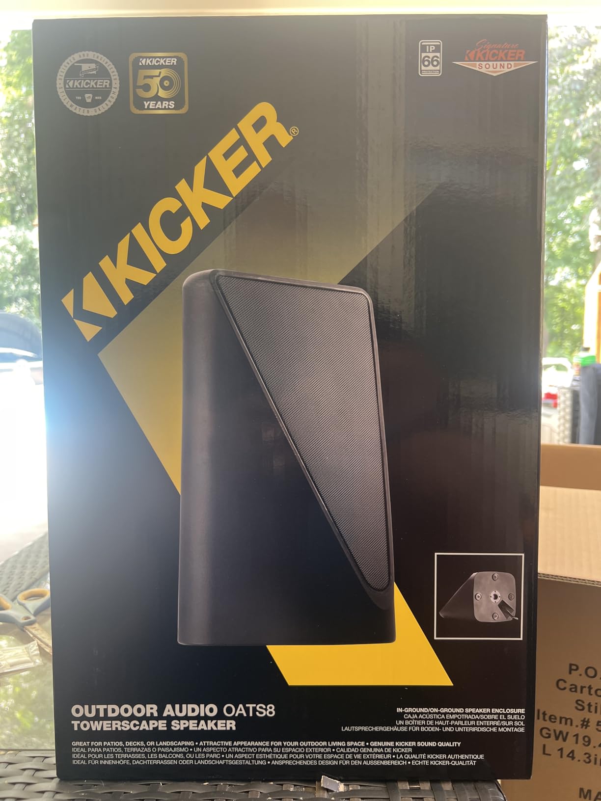 KICKER Towerscape Black 8-inch 2-Way Full Range Indoor Outdoor Landscape Speaker 52OATS8 Weatherproof customer photo 2