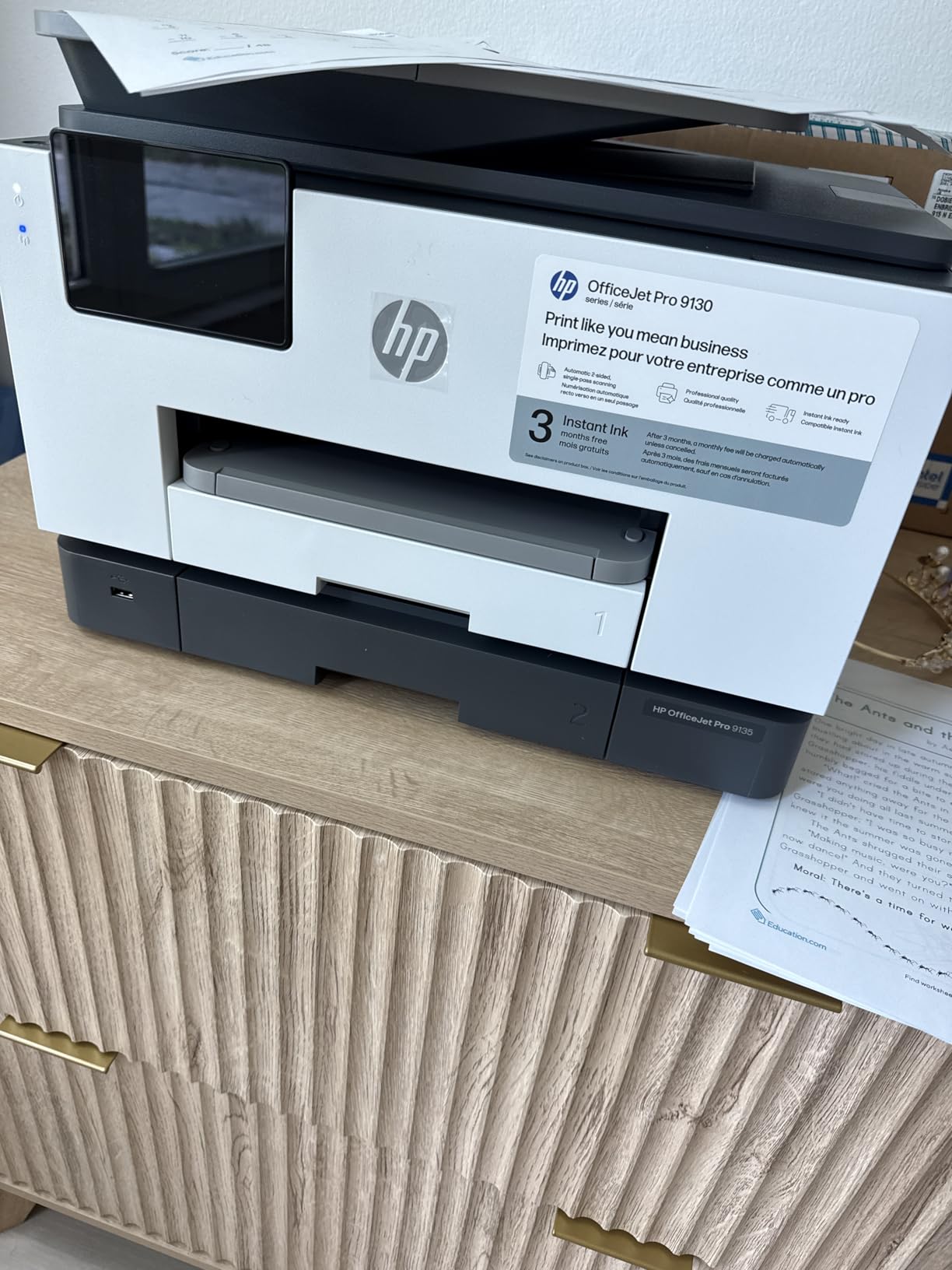 HP OfficeJet Pro 9135 Wireless All-in-One Color Inkjet Printer, Print, Scan, Copy, Fax, ADF, Duplex Print/scan, Best-for-Office, 3 Month Trial of Instant Ink Included, AI-Capable (C2WM0A) customer photo 2