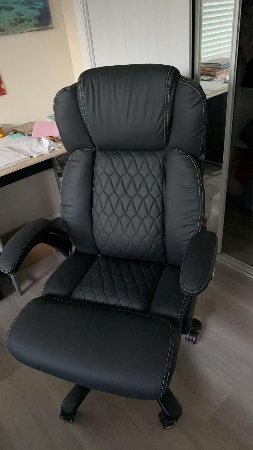 700lbs Big and Tall Office Chair - Heavy Duty Executive Desk Chair with Inflatable Lumbar Support, Extra Wide Padded Seat, Flip-up Arms, Metal Base & Quiet Rubber Wheels, High Back Ergonomic Chair customer photo 2