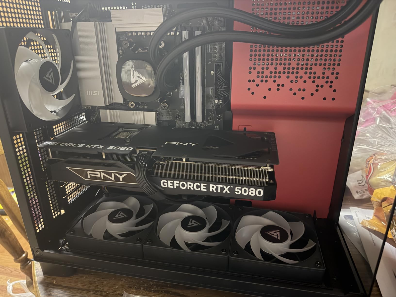 STORMCRAFT Phantom RTX 5080, AMD Ryzen 7 9800X3D, 32GB DDR5 RAM 6000MHz, 2TB NVMe Gen4 SSD, B850 Chipset 850w PSU 360mm AIO, Win 11 Home, RGB Keyboard Mouse, WiFi BT HDMI AI Prebuilt Gaming Desktop PC customer photo 1