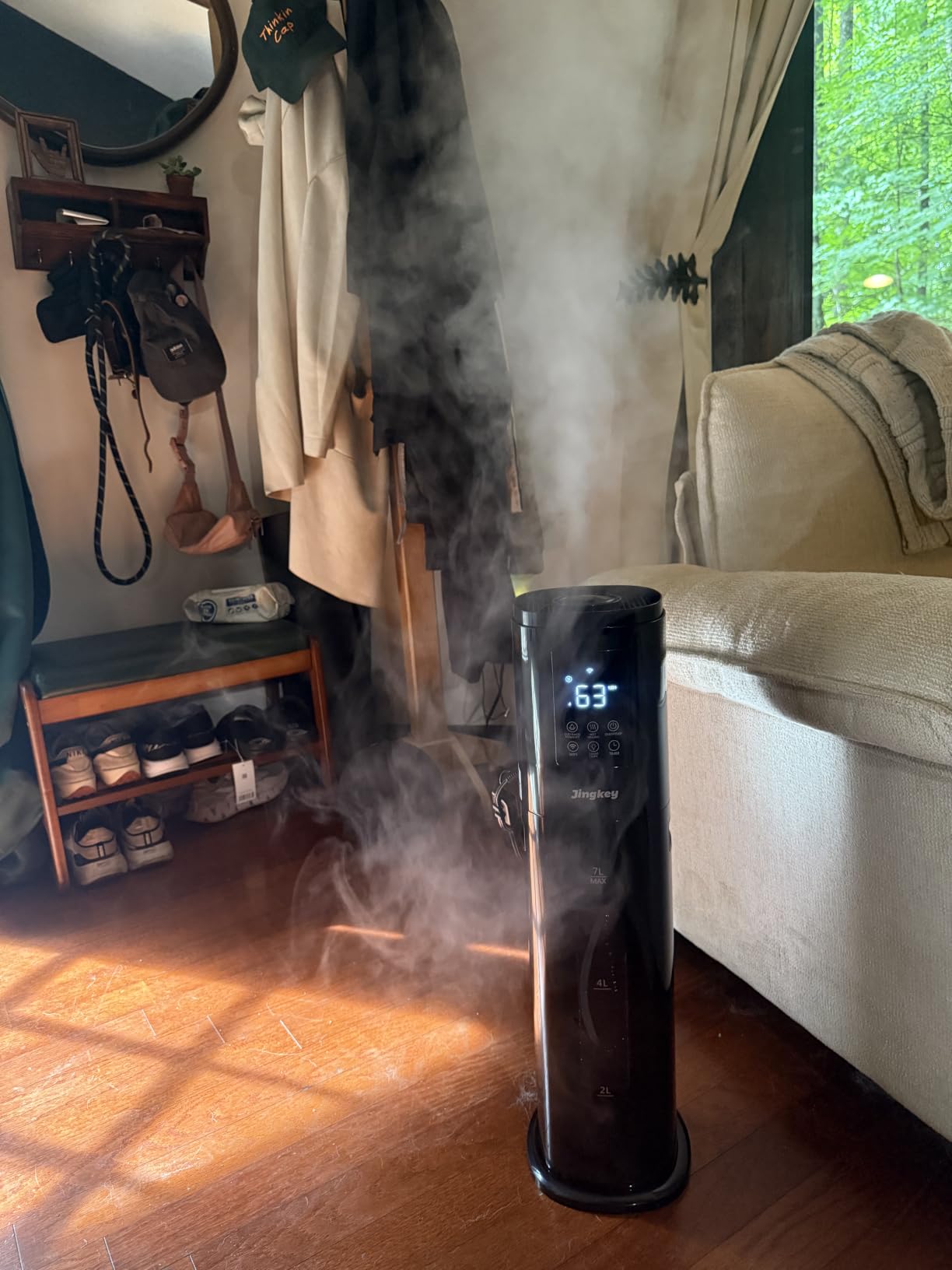 Humidifiers for Bedroom Large Room, 7L/1.85Gal Large Humidifier with Smart App & Remote Control, 4 Mist Levels Cool Mist Humidifiers (Black) customer photo 1