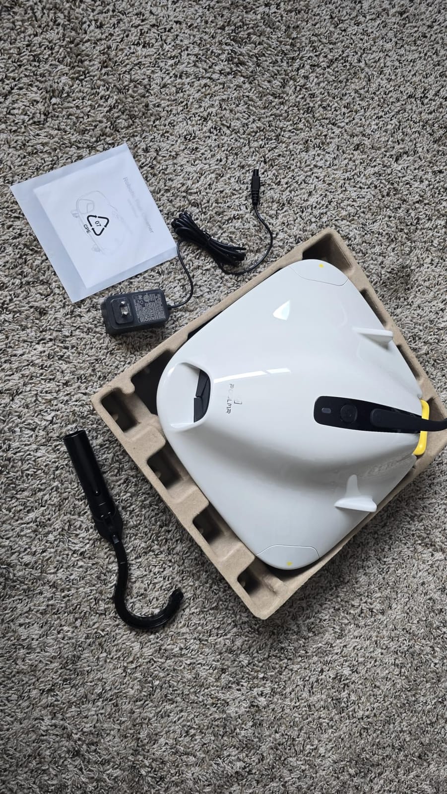 PoolMr Cordless Robotic Pool Cleaner - Above Ground Pool Vacuum Robot - 40W Strong Suction, Dual Cleaning System, Barrier Crossing, 120-Min Runtime Up to 1614 Sq for Above Ground Pools, Grayish White customer photo 2