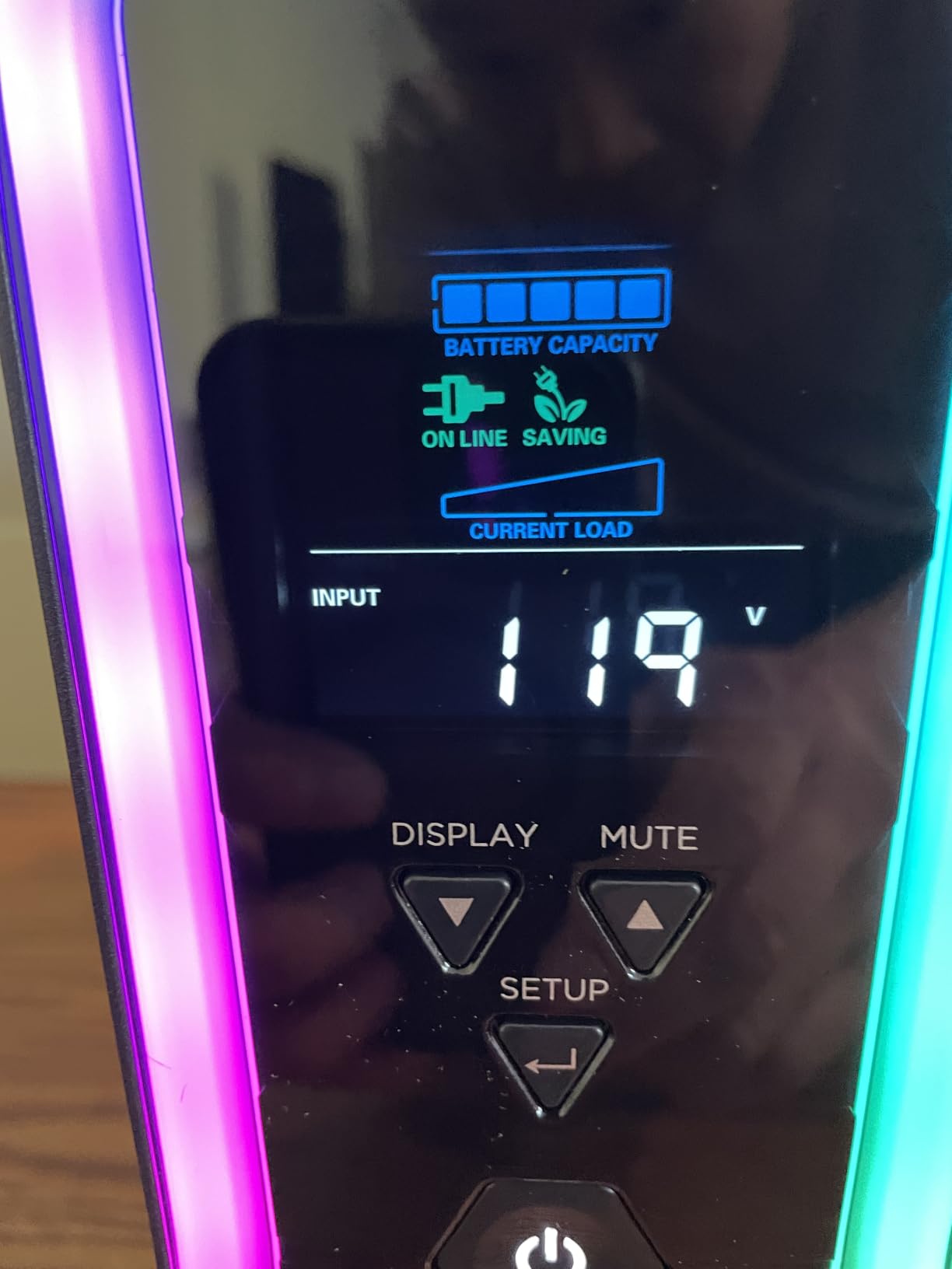 CyberPower GX150C2-E Gaming UPS Battery Backup and Surge Protector, 1500VA/1000W, RGB Lighting, 13 Outlets, USB-C Charging, UL Certified customer photo 2