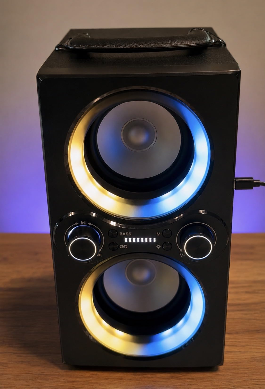 TPyesss Party Loud Bluetooth Speaker: 80W Peak Powerful Bass, Long Playtime, Vibrant Lights, Portable Wireless Speakers with TWS Pairing, Large Subwoofer for Outdoor, Garage & Home customer photo 1