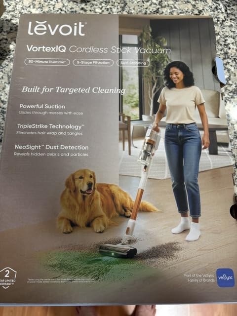 LEVOIT VortexIQ Cordless Vacuum Cleaner for Pet Hair, 50-Min Runtime | Powerful Suction, NeoSight Green Light Dust Reveal, Anti-Tangle Brush, Self-Standing, 180 Degree Lay-Flat Design, HEPA Filter customer photo 1