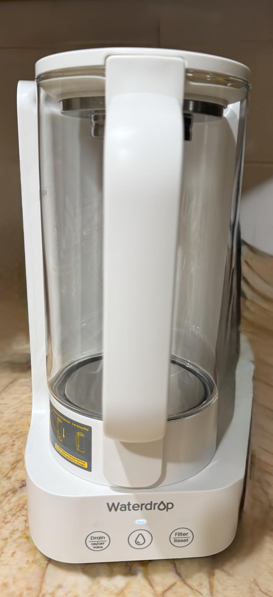Waterdrop C2SL Reverse Osmosis Water Filter Countertop, Mineral RO System | 7-Stage RO Water Filtration System with Autofill Glass Pitcher, NSF/ANSI 372 Certified, Voice Prompts, 3:1 Pure to Drain customer photo 2