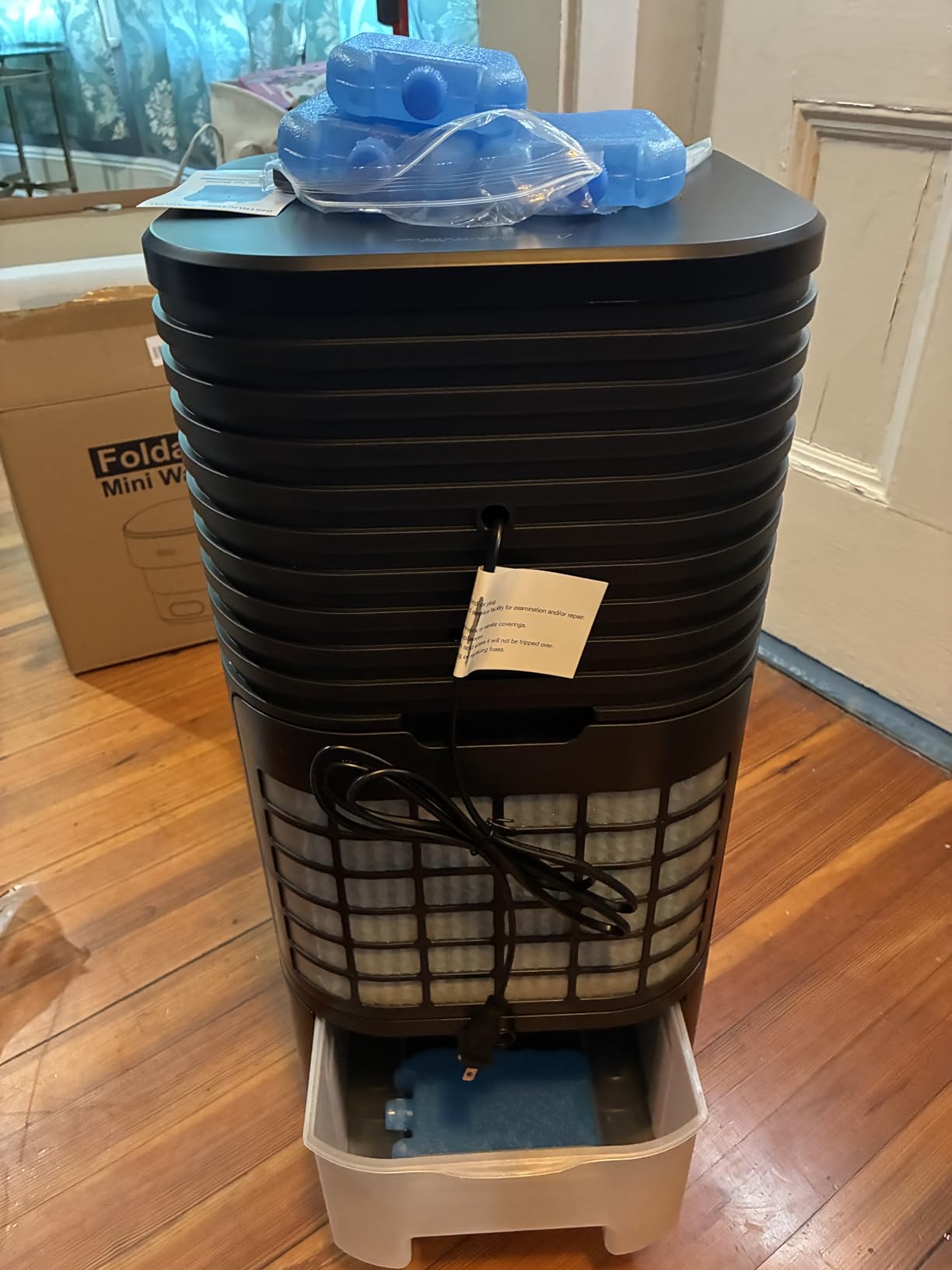 Windowless Portable Air Conditioners w/Dual Tank for 24H Cooling 600Sq.ft, 6 Ice Packs, 4 Modes&3 Speeds Swamp Cooler, 12H Timer 26Ft Remote, 120°Swing Evaporative Air Cooler for Room Bedroom customer photo 1
