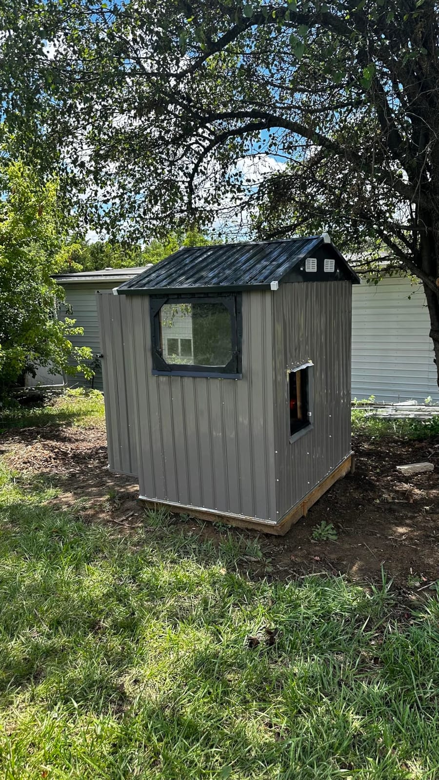 Aoxun 12 x 10FT Outdoor Storage Shed with Double Hinged Large Door, Brown | Metal Sheds Outdoor Storage for Garden Utility Garden Shed with Lockable Door & Sloped Roof, Backyard, Patio and Backyard customer photo 1