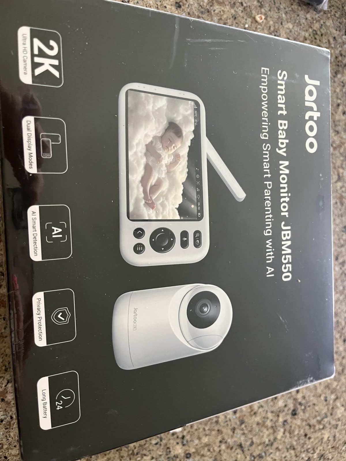 Jartoo Smart Baby Monitor with 2K Camera & Mount, 2000ft Long Range, 5.5
