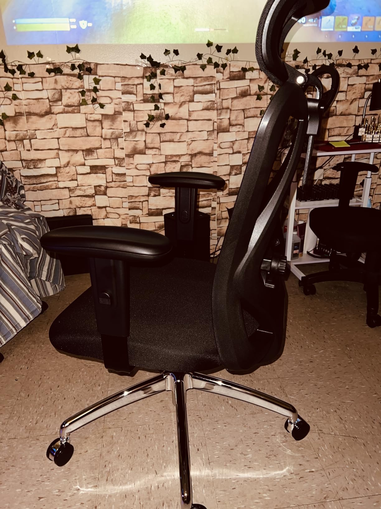 SIHOO B100 Office Chair, Comfy Ergonomic Office Chair, High Back Computer Chair with Adaptive Lumbar Support & wide Headrest, Flip-up Armrests, Swivel Desk Chair for Long Hours, WITHOUT Footrest, Grey customer photo 2
