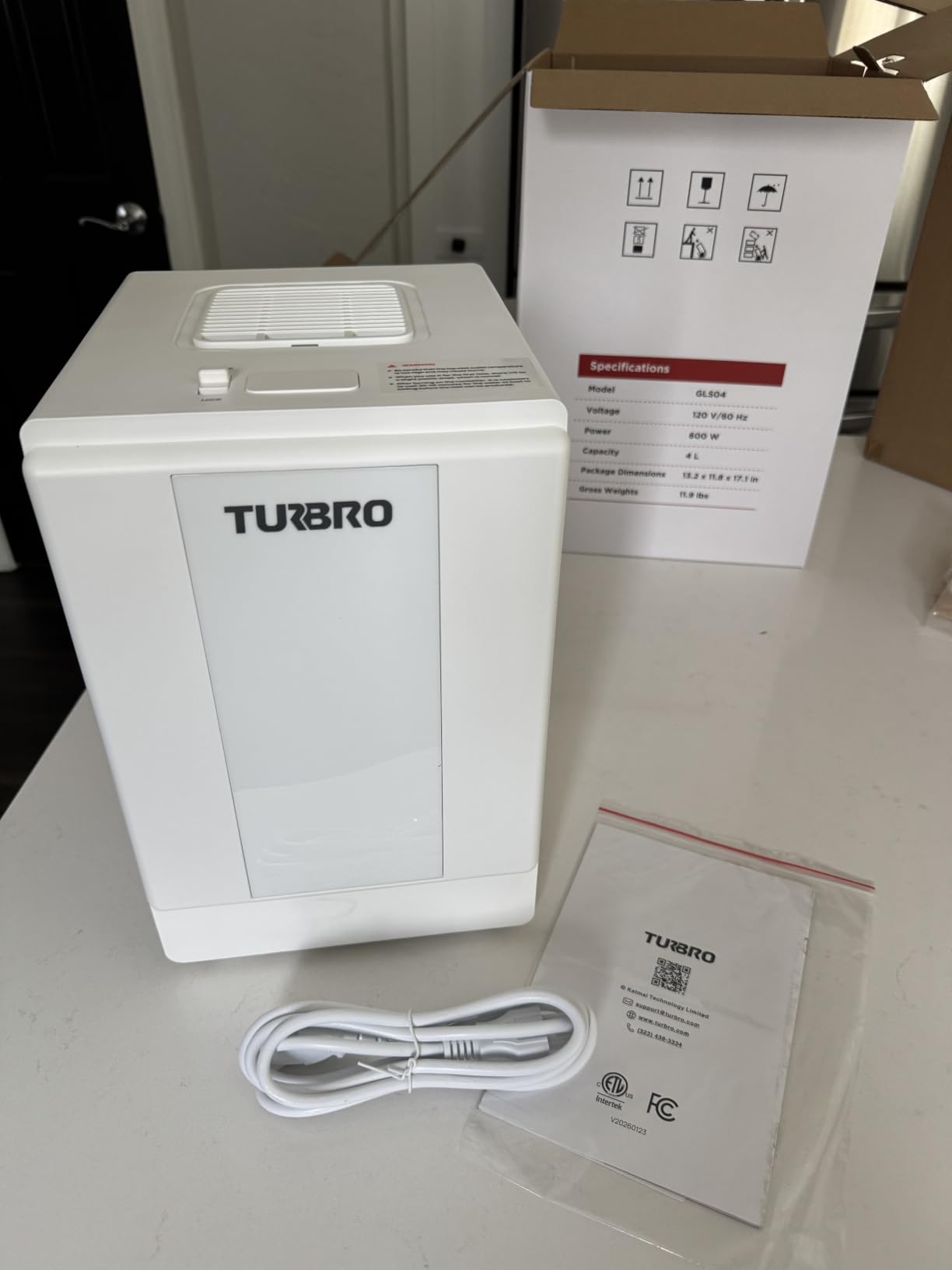 TURBRO 4L Stainless Steel Warm Mist Humidifier, 500mL/h Steam Vaporizer | Dishwasher Safe, Filter-Free, ETL-Certified, Auto Shut-off, Child Lock, No White Dust, Sleep Mode for Bedroom customer photo 2