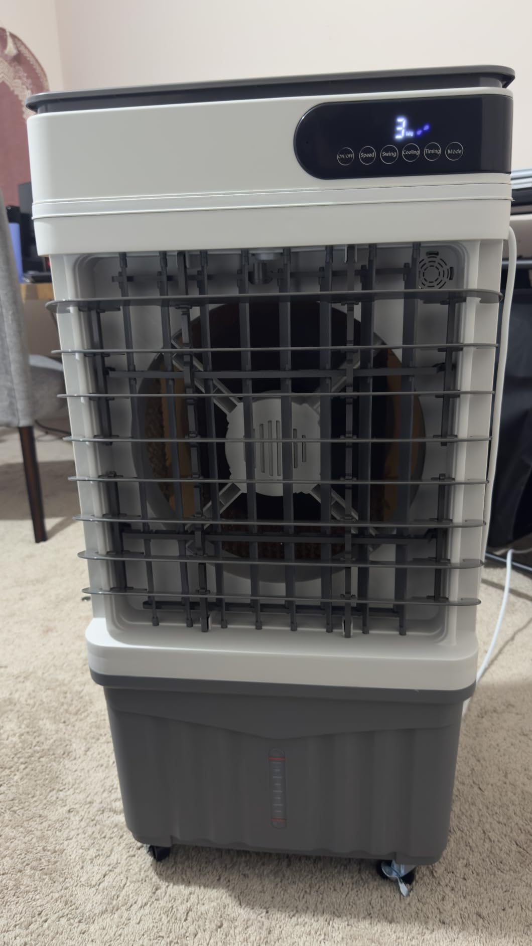 3000CFM Swamp Cooler, 4-IN-1 Evaporative Air Conditioners With 9.2 Gal Water Tank, 4 Ice Packs, Remote, 12H Timer, 120°Oscillation, 36