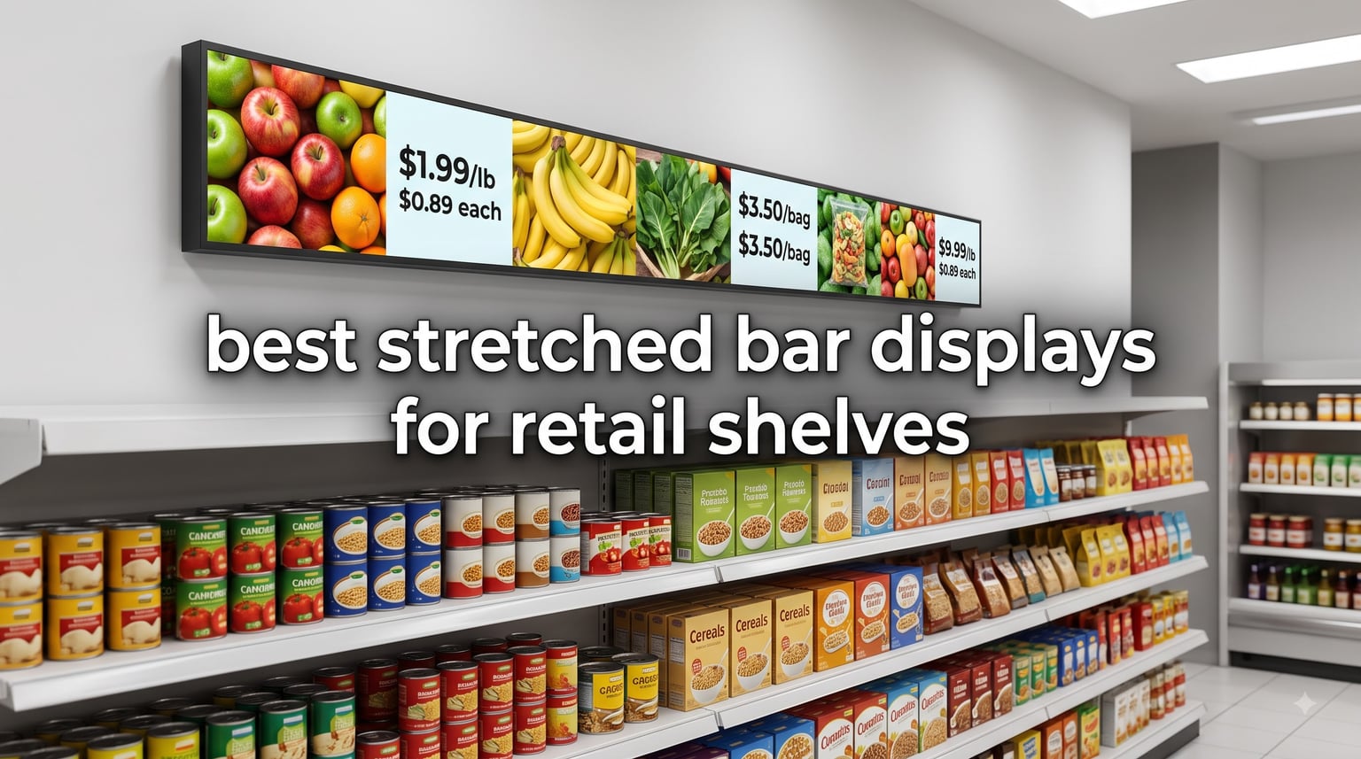 best stretched bar displays for retail shelves