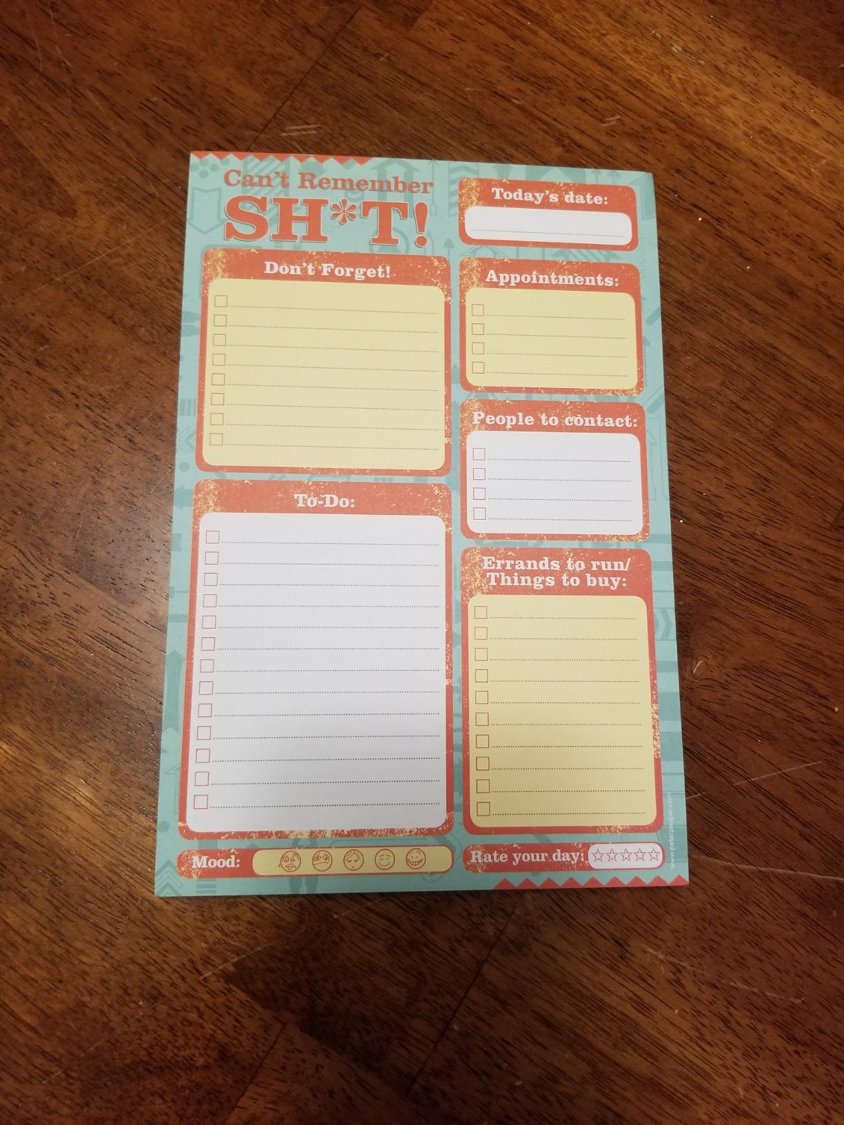 Can't Remember Sh*t Daily Planner and Note Pad customer photo 1