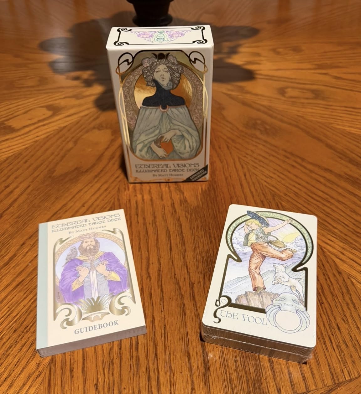 Ethereal Visions Illuminated Tarot Deck: Elegant 80-Card Art Nouveau Tarot Deck with Gold Foil, Full-Color 140-Page Guidebook, Hand-Drawn Illustrations – Ideal for Beginners & Collectors customer photo 1