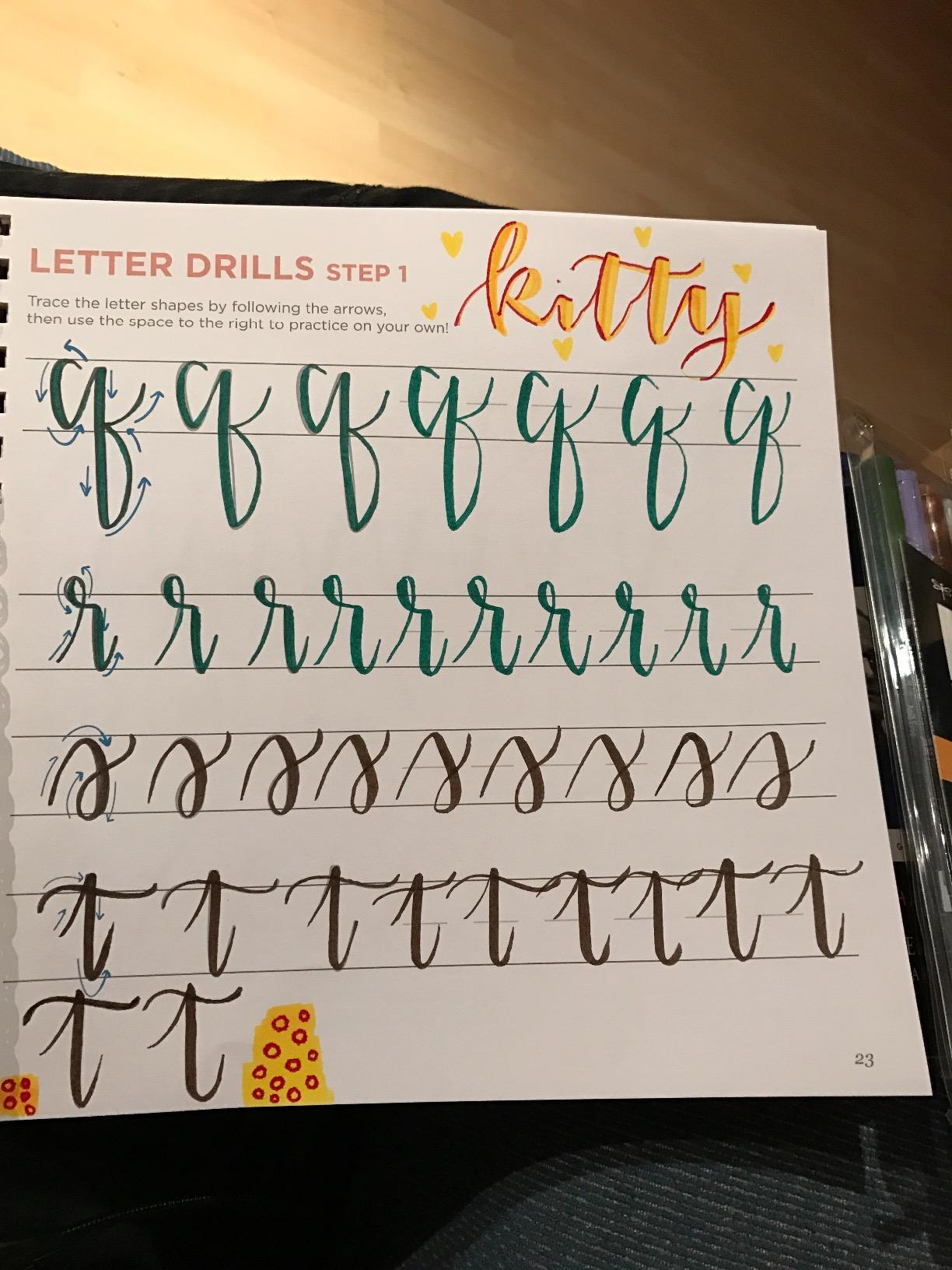 Hand Lettering 101: A Step-by-Step Calligraphy Workbook for Beginners (Gold Spiral-Bound Workbook with Gold Corner Protectors) customer photo 2