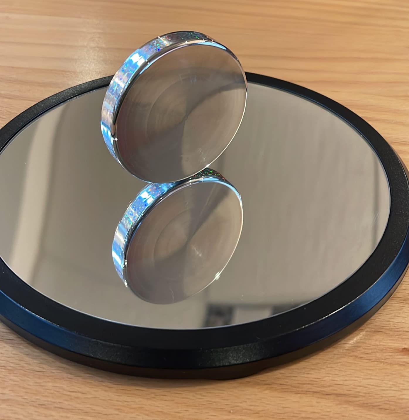 Toysmith Euler's Disk Physics Science Desk Toy, Chrome, 3 inches customer photo 2