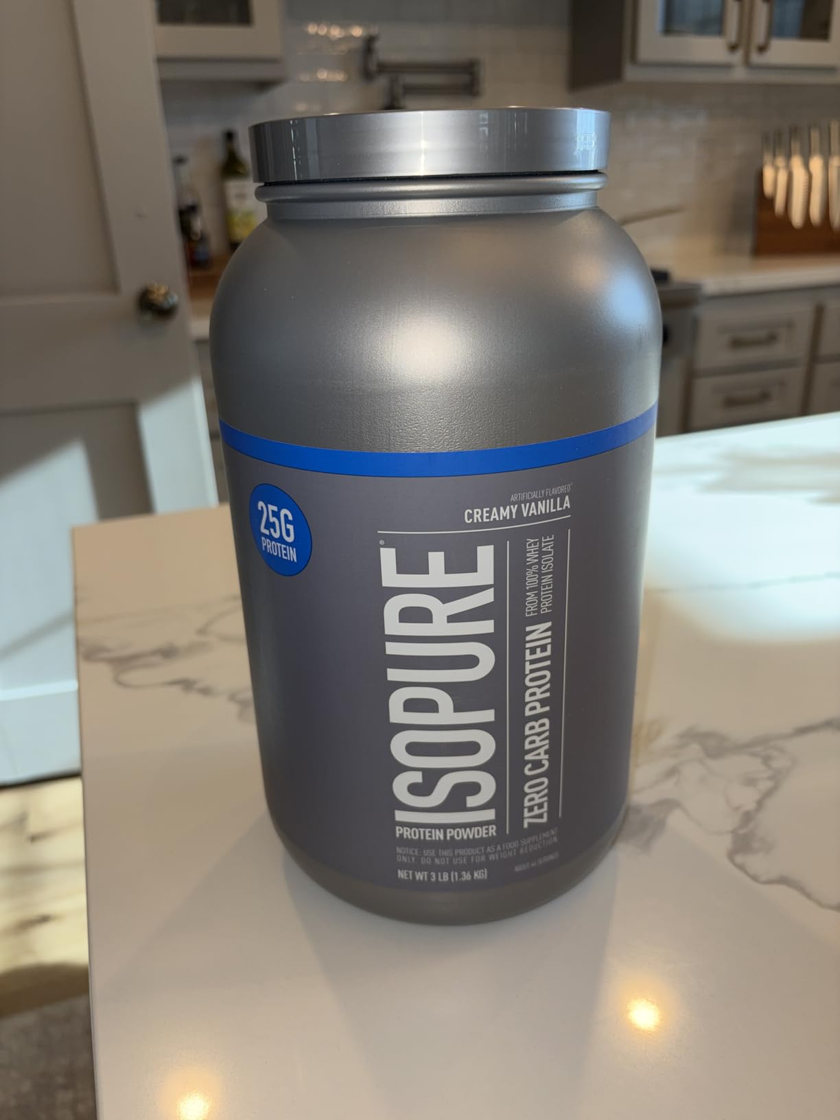 Isopure Zero Carb Whey Isolate Protein Powder, Creamy Vanilla 3 LB customer photo 2