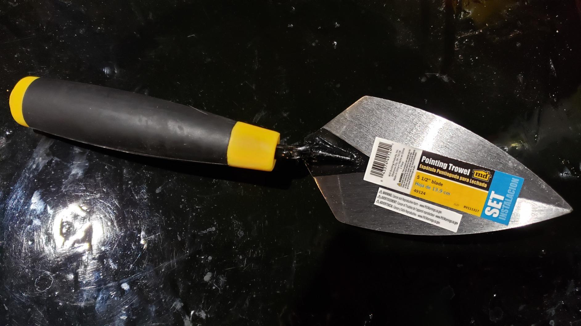 MD Building Pointing Trowel, Mortar Tool, Black/Yellow, 2-7/8in x 5-1/2in customer photo 1