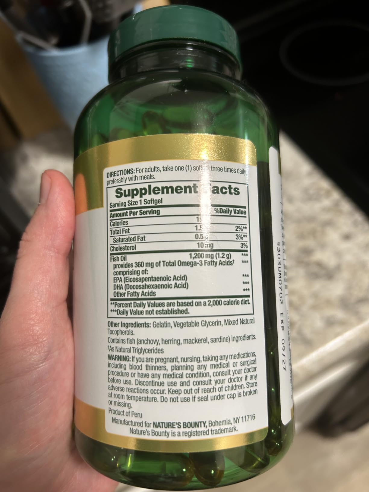 Nature's Bounty Fish Oil 1200 Mg, Omega-3, 200 Softgels (Pack of 1) customer photo 1