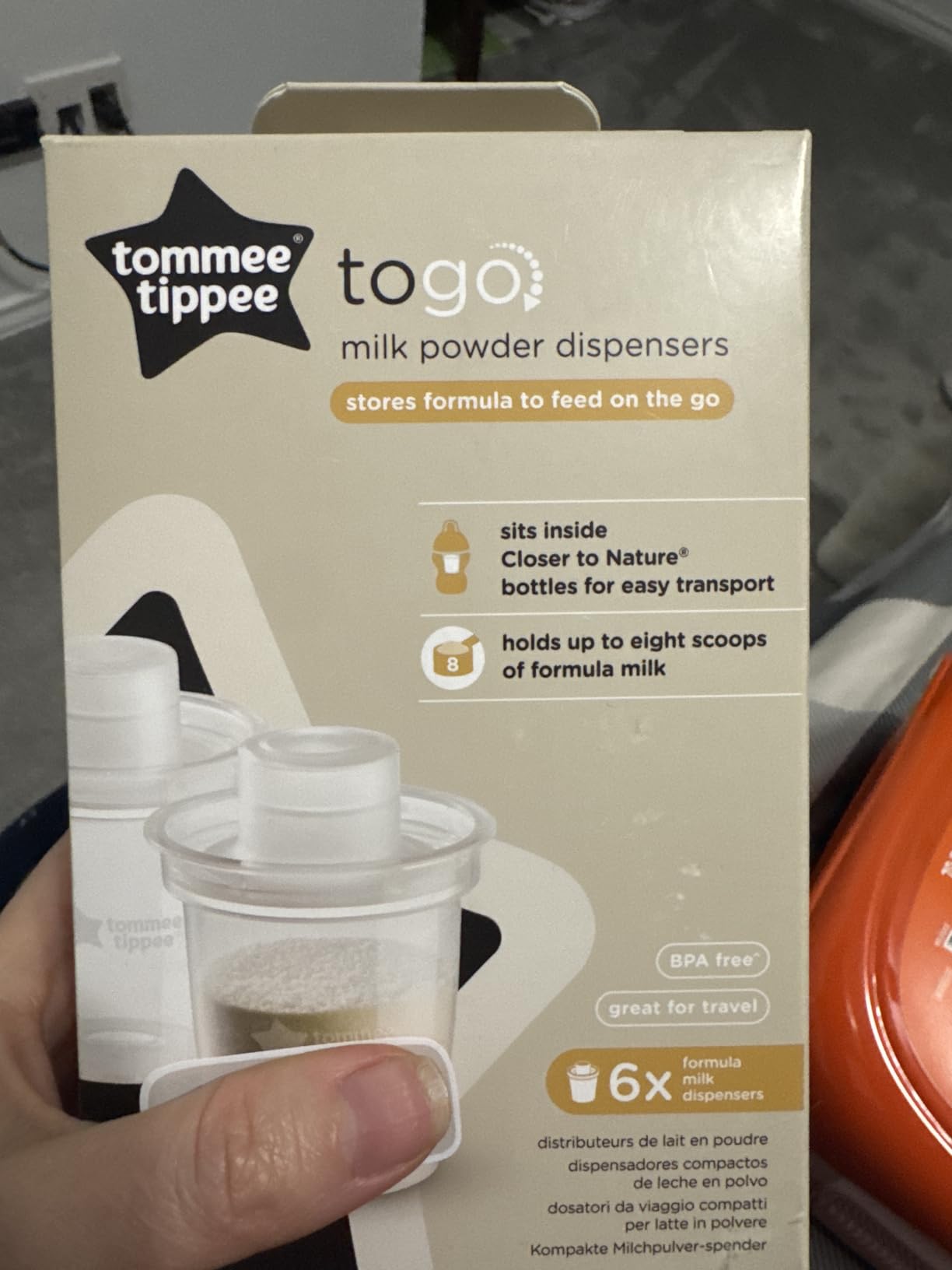 Tommee Tippee Milk Powder Dispensers, Pack of 6, Baby Formula Powder Containers, Ideal for Feeding while Travelling, Fits 8 Scoops per Pot customer photo 1