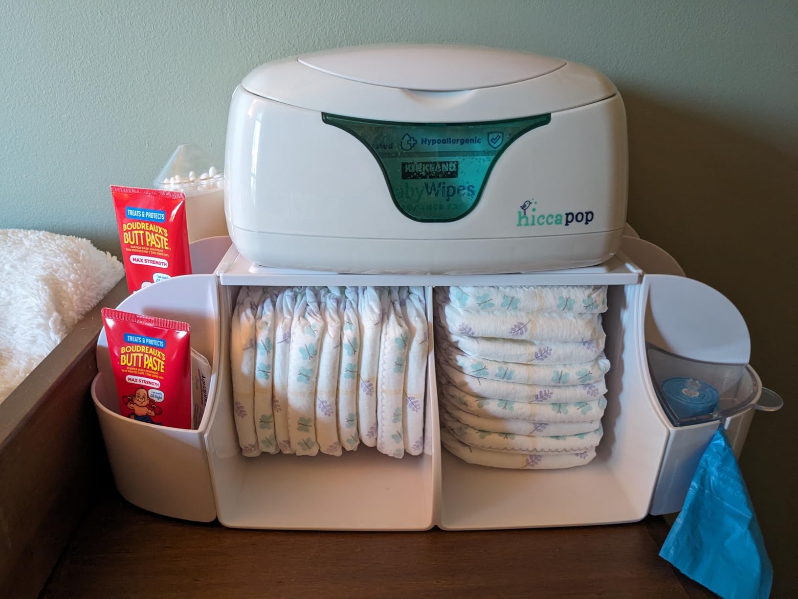 Munchkin® Diaper Change Organizer, Green/white customer photo 1
