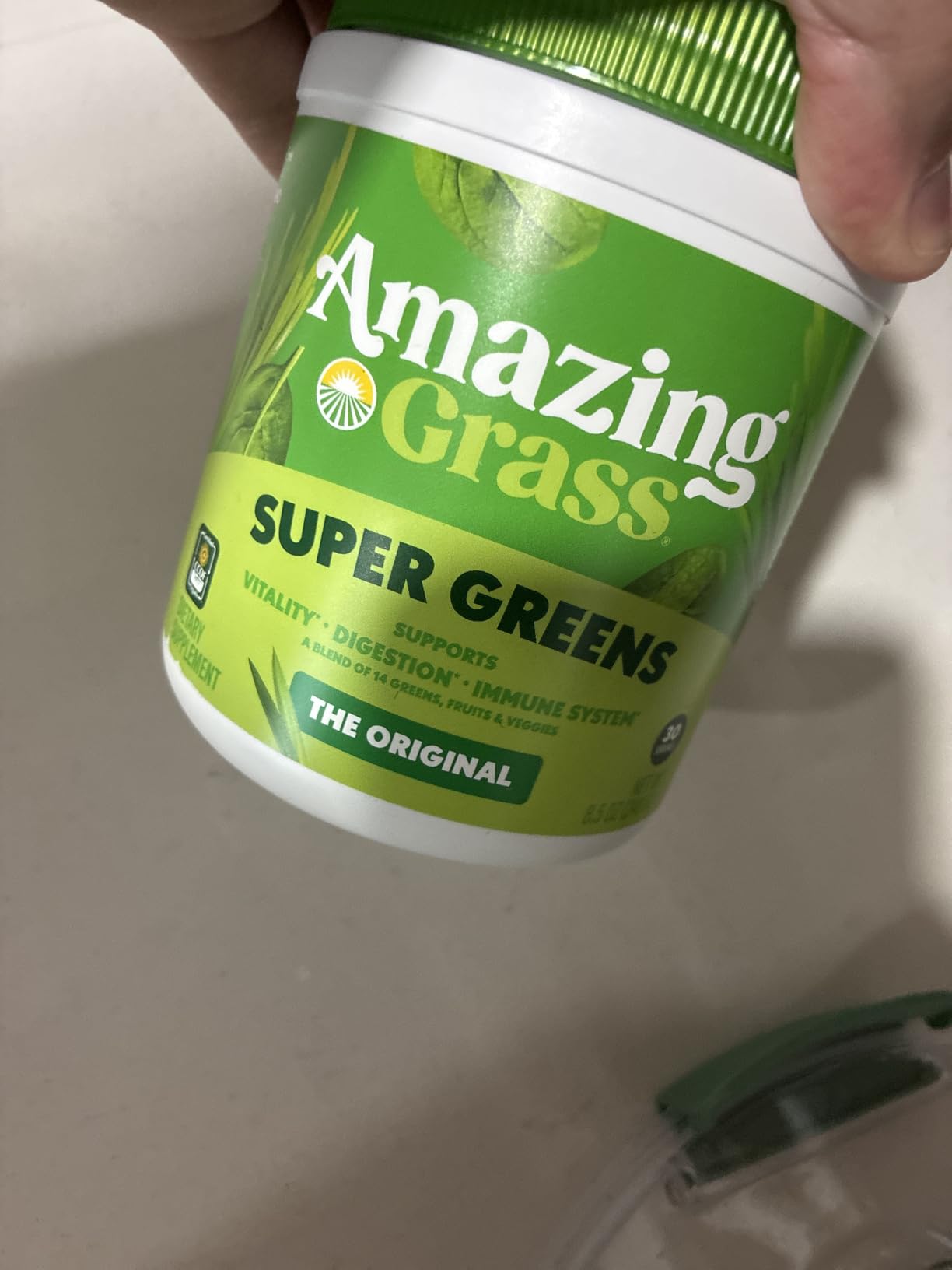 Amazing Grass Super Greens Powder Original, 30 Servings, 8.5 oz customer photo 2