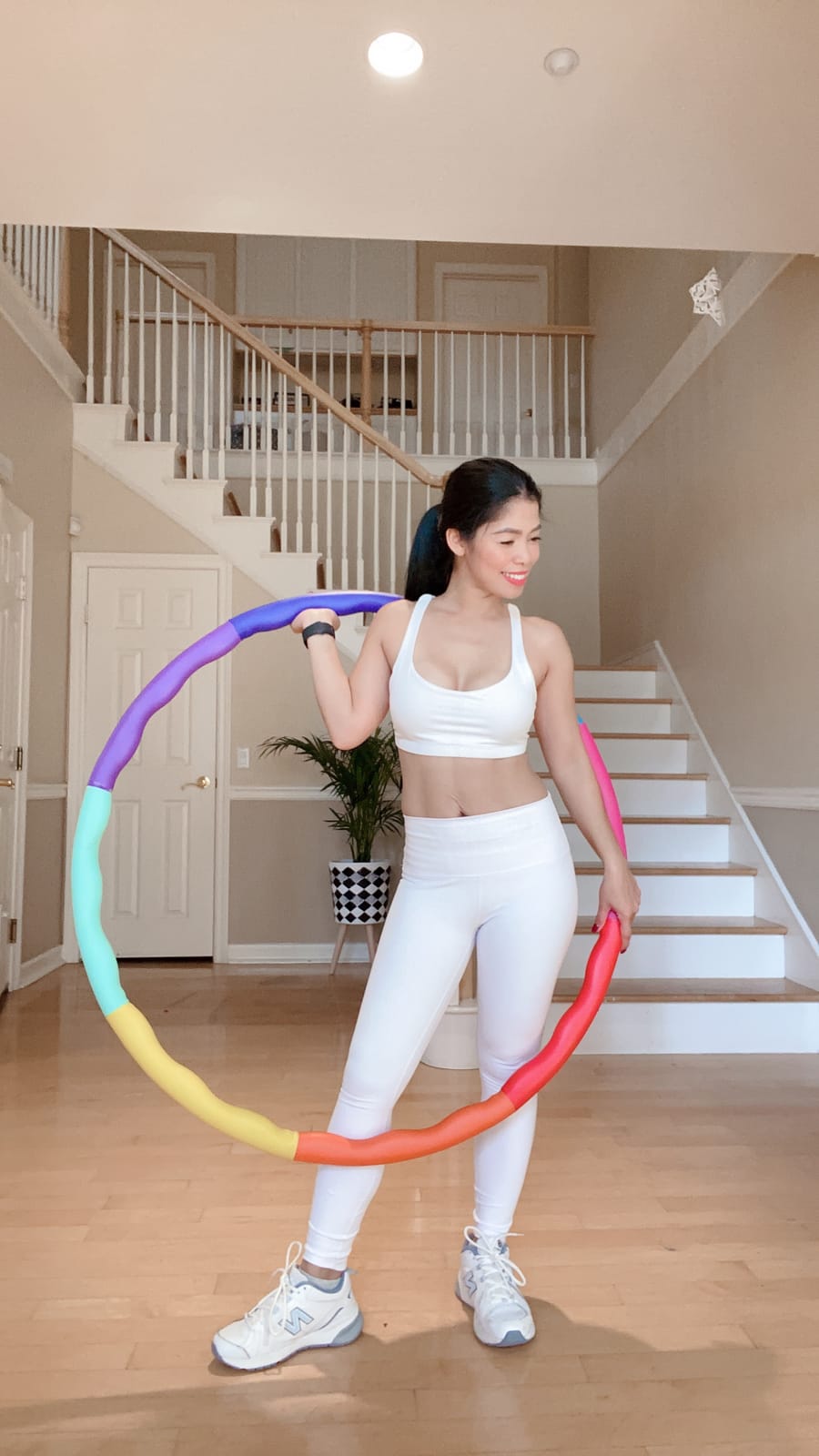Weighted Hula Hoop, ACU Hoop 4M - 4 lb Medium, Weight Loss Fitness Workout Sports Hoop with ridges. (Rainbow Colors) customer photo 2
