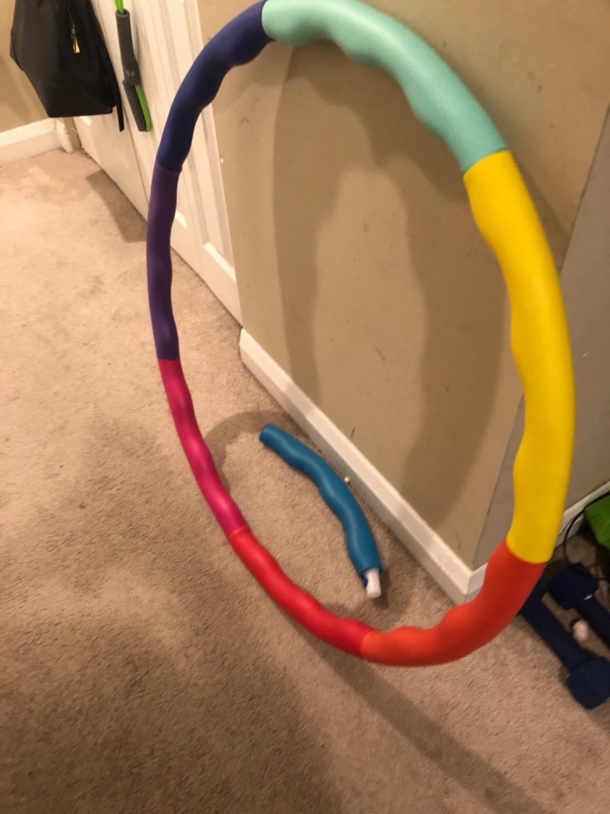 Sports Hoop Weighted Hula Hoop, ACU Hoop 5L - 4.9 lb Large, Weight Loss Fitness Workout with ridges. (Rainbow Colors) customer photo 2