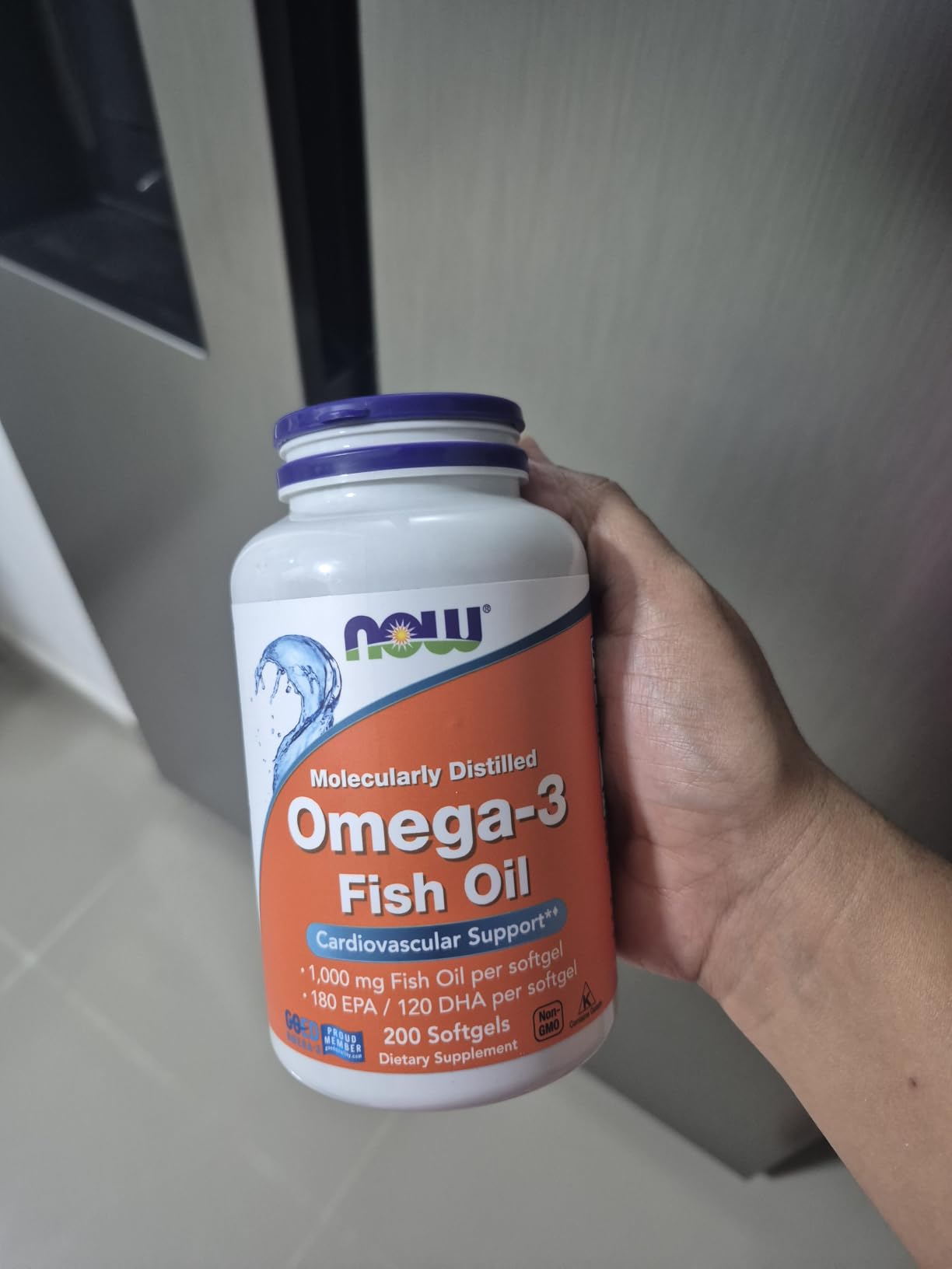 NOW Foods Supplements, Omega-3 180 EPA / 120 DHA, Molecularly Distilled, Cardiovascular Support*, 200 Softgels customer photo 2