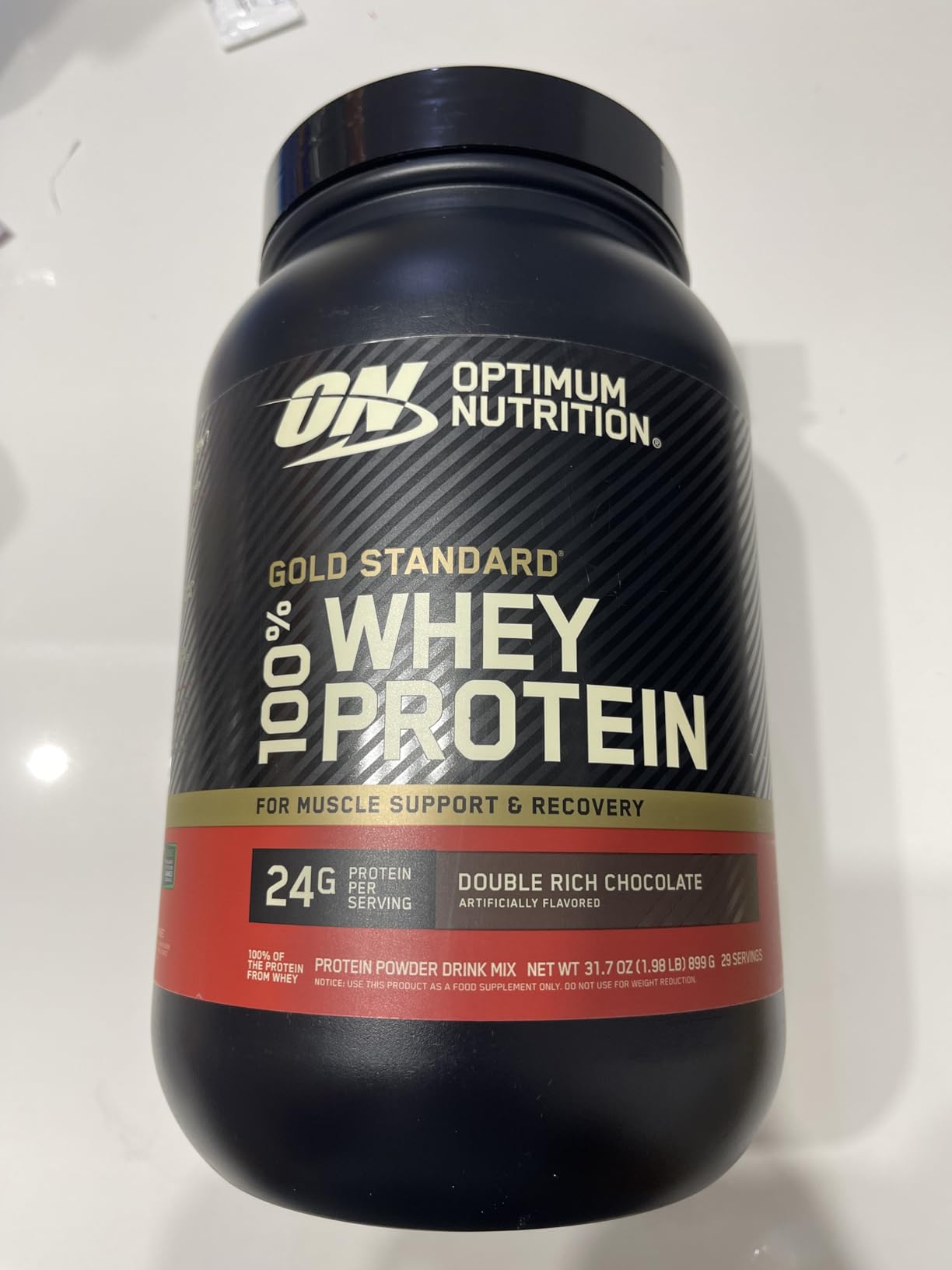 Optimum Nutrition Gold Standard Whey Protein, Double Rich Chocolate, 2 LB customer photo 2
