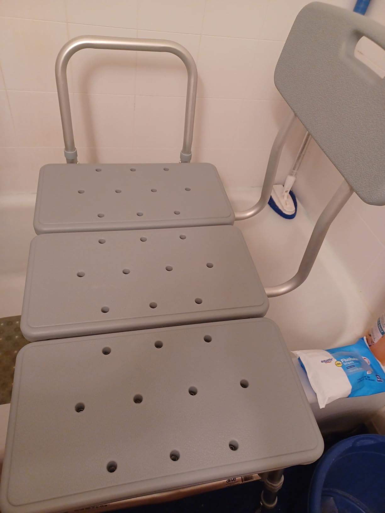 Drive Medical Tub Transfer Bench for Bathtub, Height Adjustable | Aluminum Tub Transfer Bench Offers Comfortable Backrest and Height Adjustable Design, 350 Lb Capacity customer photo 1