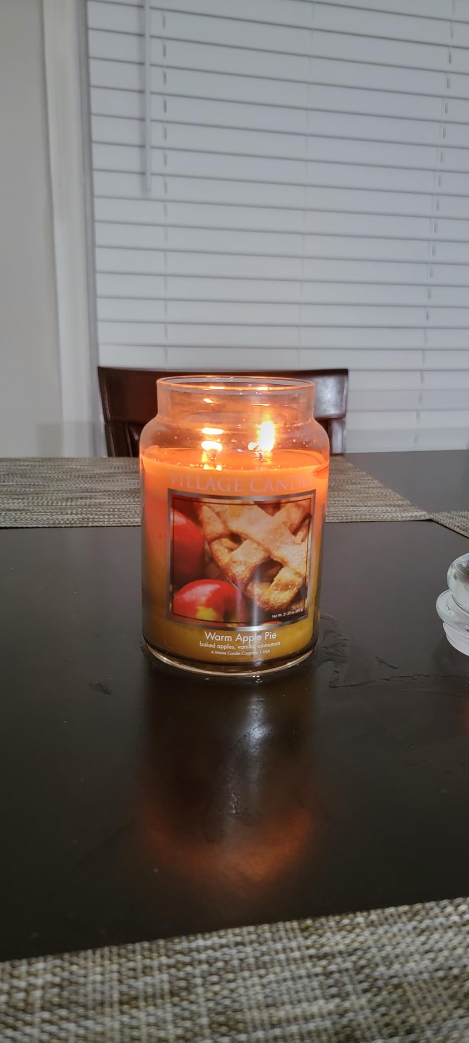 Village Candle Warm Apple Pie Large Glass Apothecary Jar Scented Candle, 21.25 oz, Brown customer photo 1