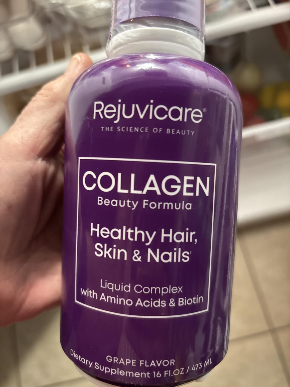 Rejuvicare Liquid Collagen Beauty Formula with Amino Acids, Protein and Biotin, Delicious Grape Flavor, Purple 16 oz ,32 servings customer photo 2