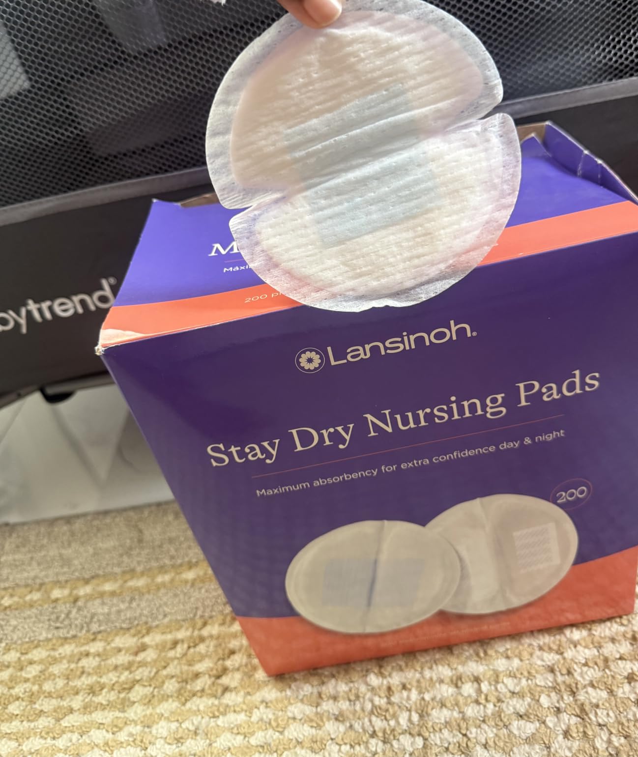 Lansinoh Stay Dry Disposable Nursing Pads, Soft and Super Absorbent Breast Pads, Breastfeeding Essentials for Moms, 100 Count customer photo 2