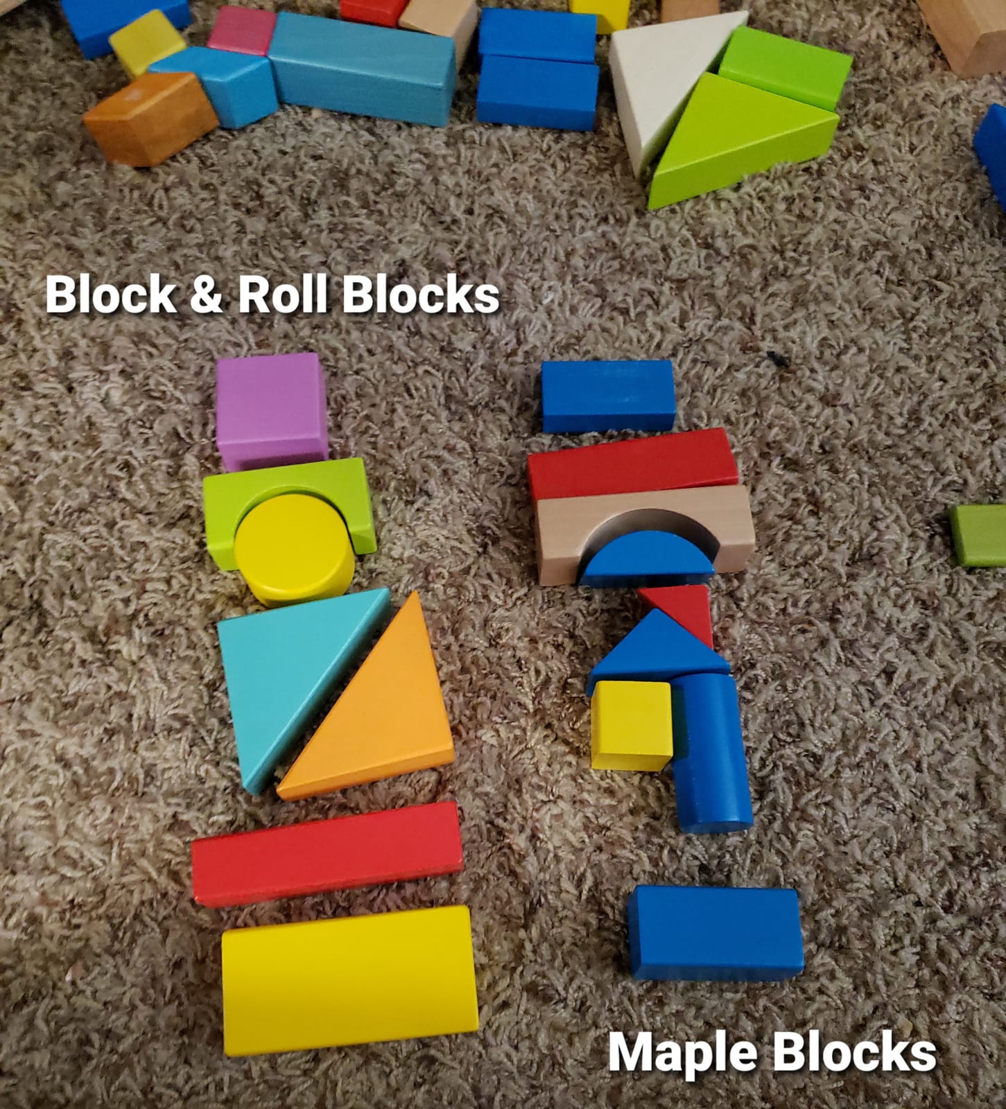 Hape Maple Wood Kids Building Blocks Stacking Wooden Block Educational Toy Set for Toddlers, 50 Brightly Colored Pieces in Assorted Shapes and Sizes customer photo 2