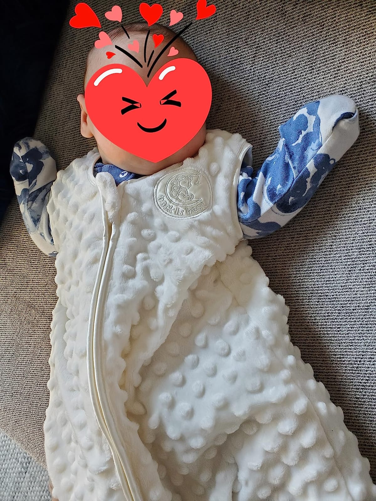 HALO Sleepsack Plush Dot Velboa Wearable Blanket, TOG 1.5 customer photo 2