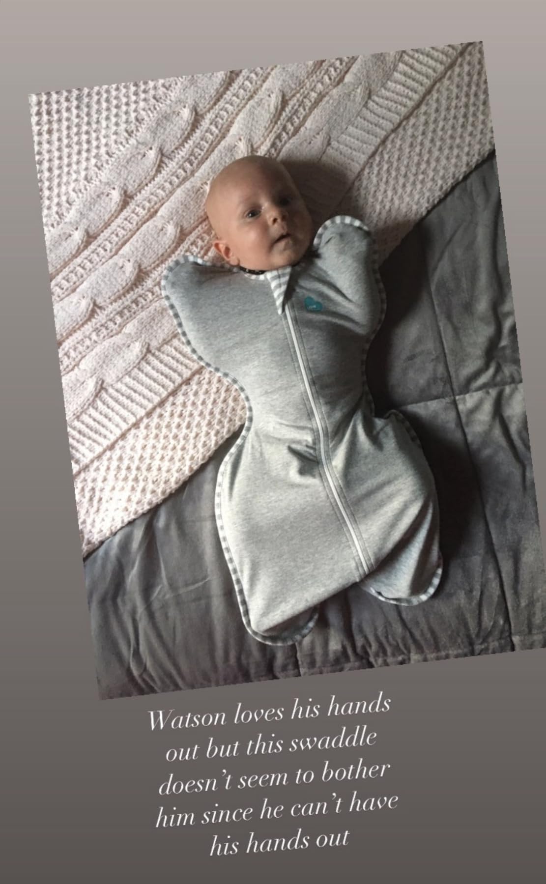 Love to Dream Swaddle Up, Baby Sleep Sack | 1.0 TOG, 8-13 lbs, Gray customer photo 2