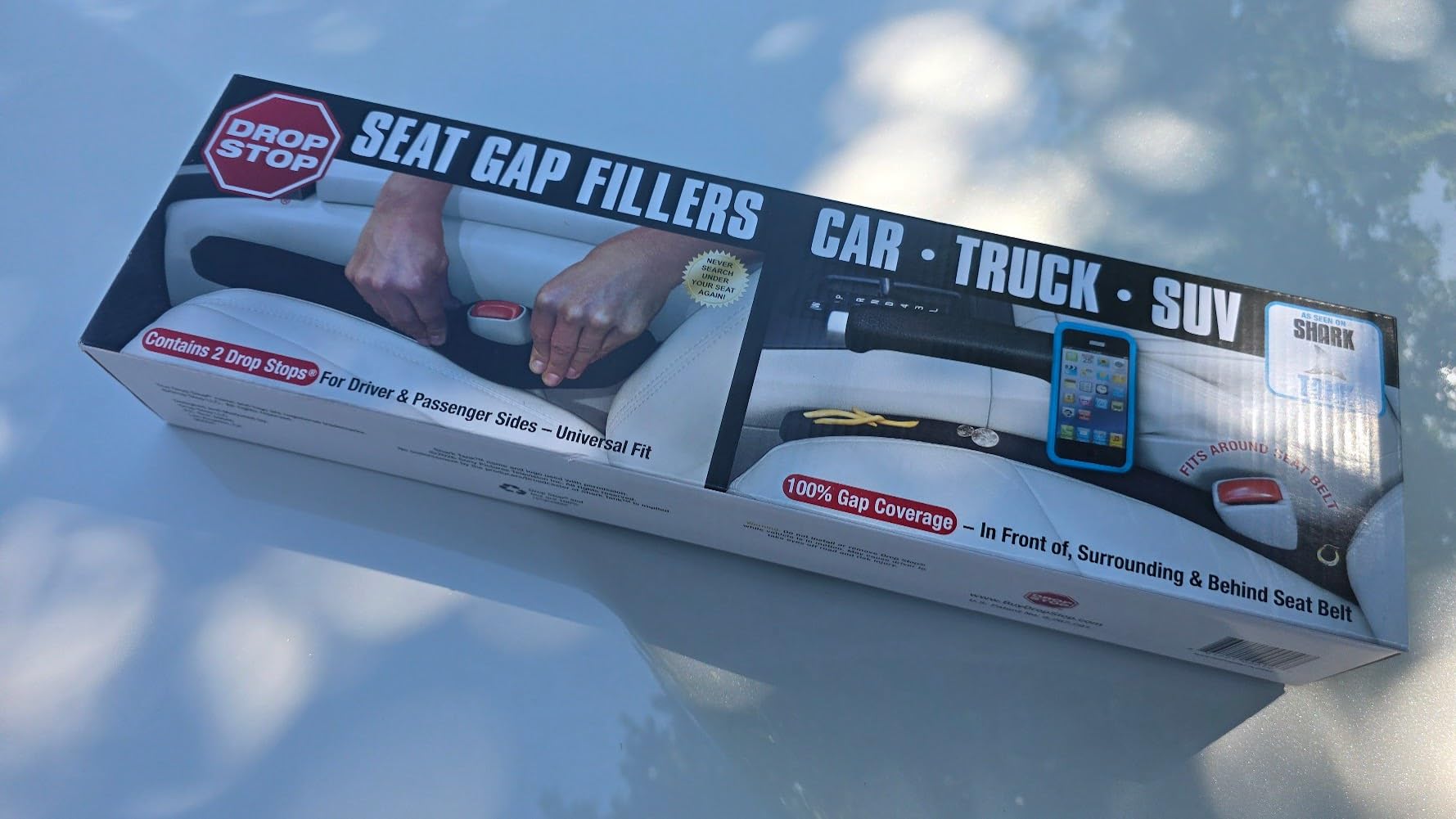 Drop Stop – 2 Original Car Seat Gap Fillers (Shark Tank) + Dash Pad + Light customer photo 2
