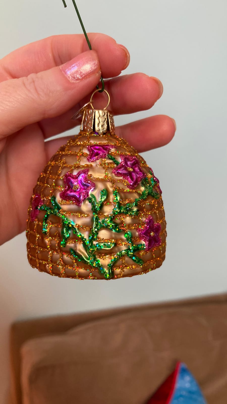 Old World Christmas Bee Skep Glass Blown Ornament for Christmas Tree, Handcrafted Holiday Decoration, Bee Collection customer photo 1