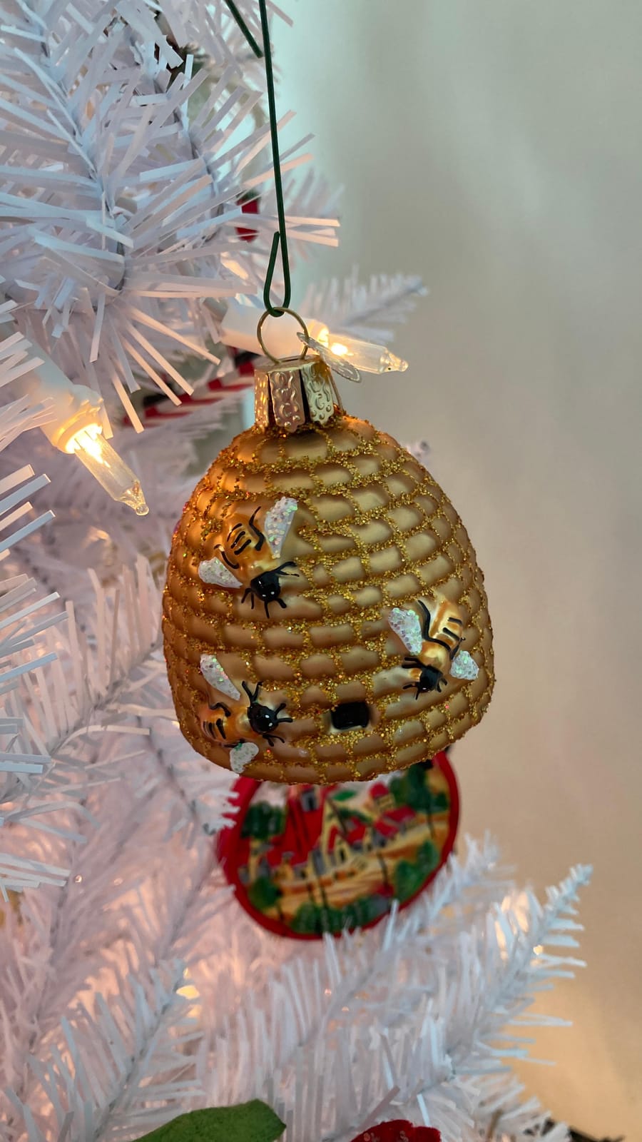 Old World Christmas Bee Skep Glass Blown Ornament for Christmas Tree, Handcrafted Holiday Decoration, Bee Collection customer photo 2