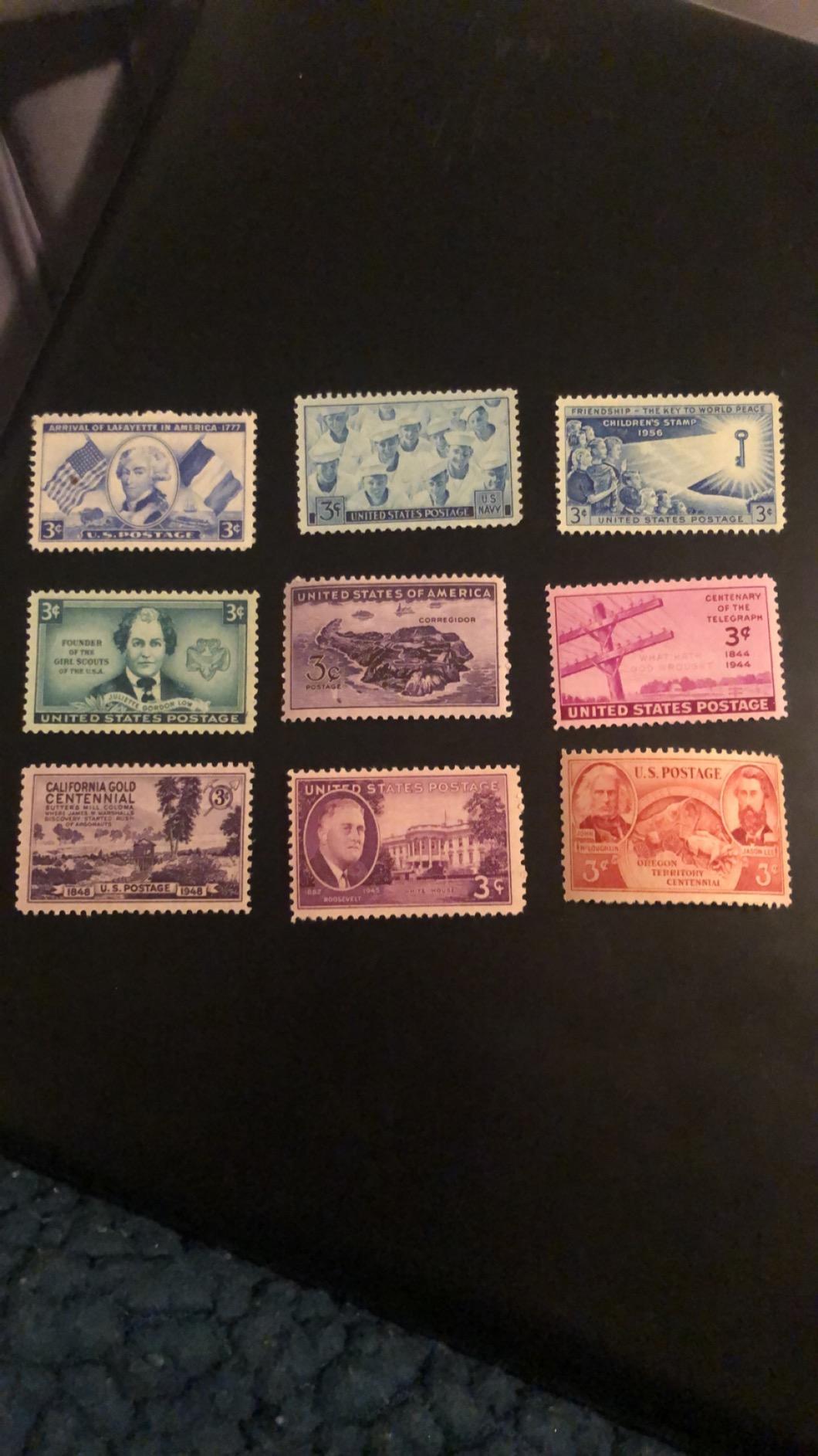 STAMP COLLECTORS! Nice Large Lot of 100 Vintage Mint US Postage Stamps - All Stamps are New, Mint Condition ~ Each Packet is different! (Reference Picture only) by USPS customer photo 1