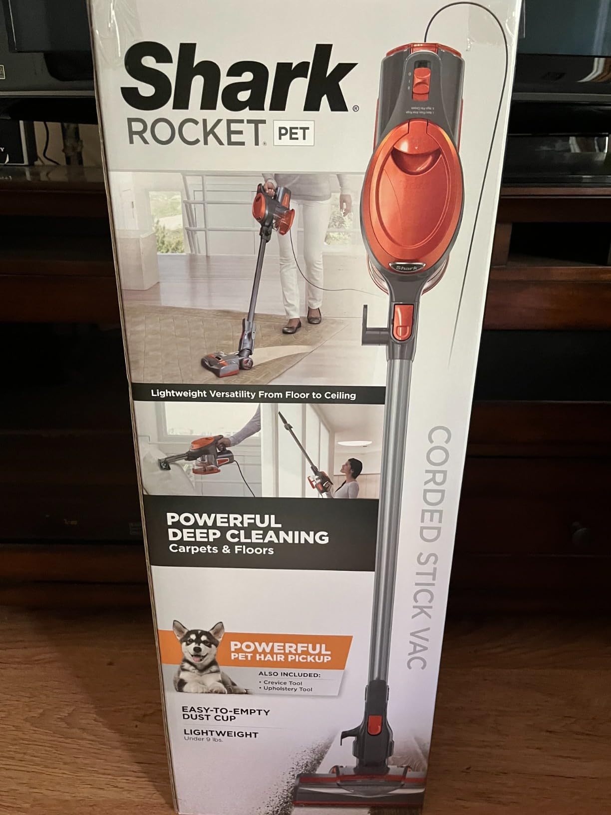 Shark Rocket Corded Stick Vacuum, Carpet & Hard Floors, Gray/Orange, HV301 customer photo 2