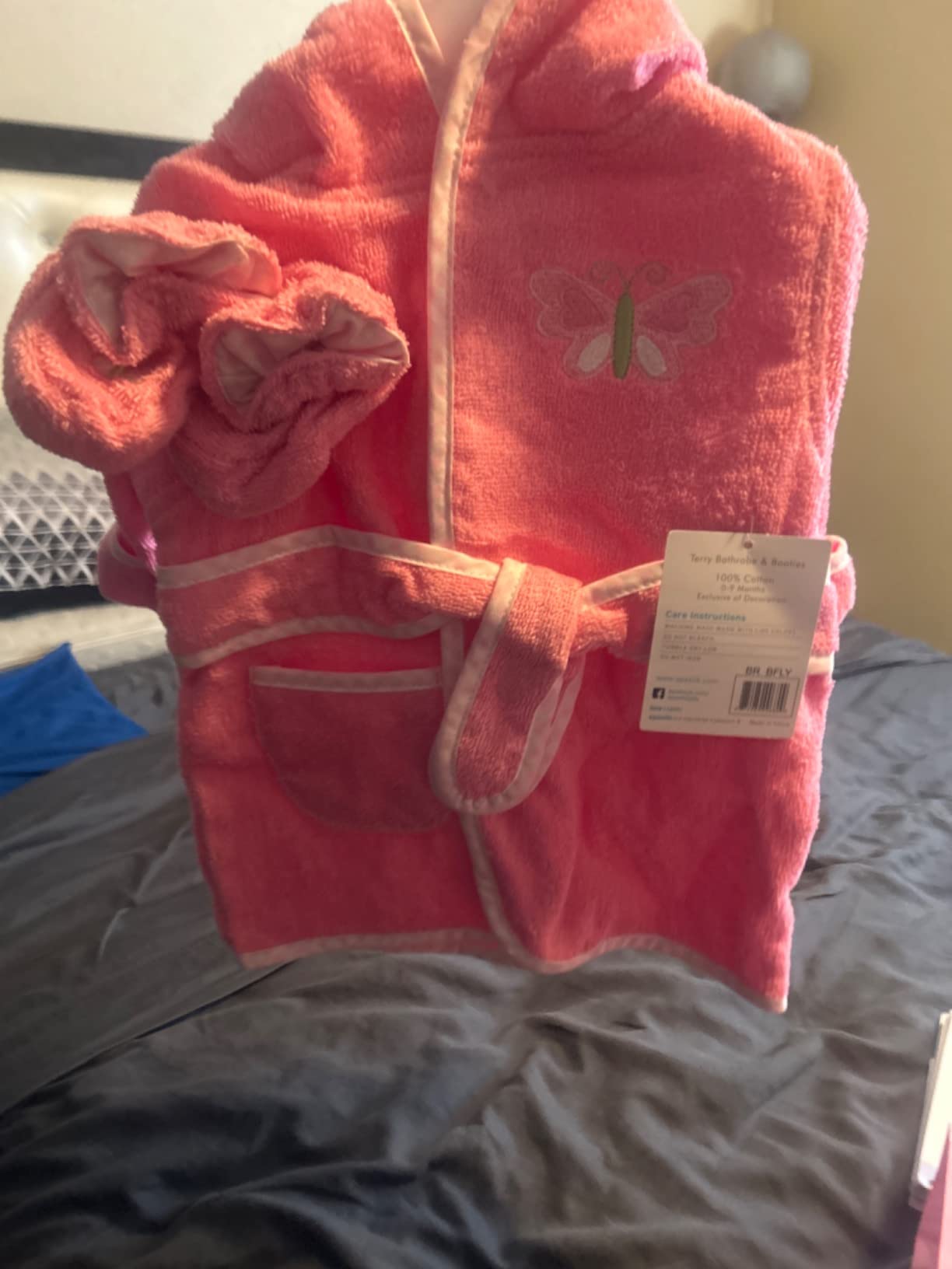 Spasilk 100% Cotton Hooded Terry Bathrobe with Booties — Baby Girl Gifts — Baby Boy Gifts — Shower Gift customer photo 2