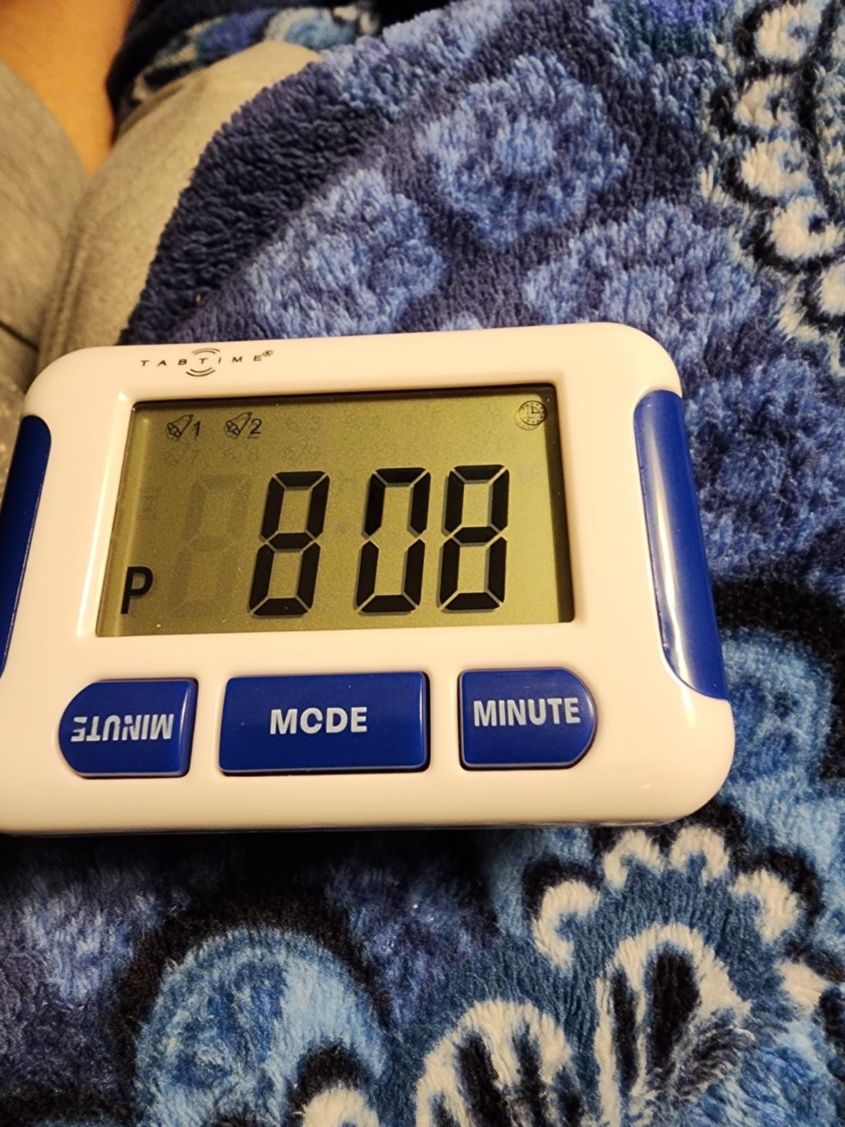 TabTime Pill Reminder & Timer - 8 Daily Medication Alarms, Pill Alarm Clock | Up to 8 daily alarms for pills & medication. Loud reminder for seniors, elderly, dementia & Parkinson's. Battery operated customer photo 1