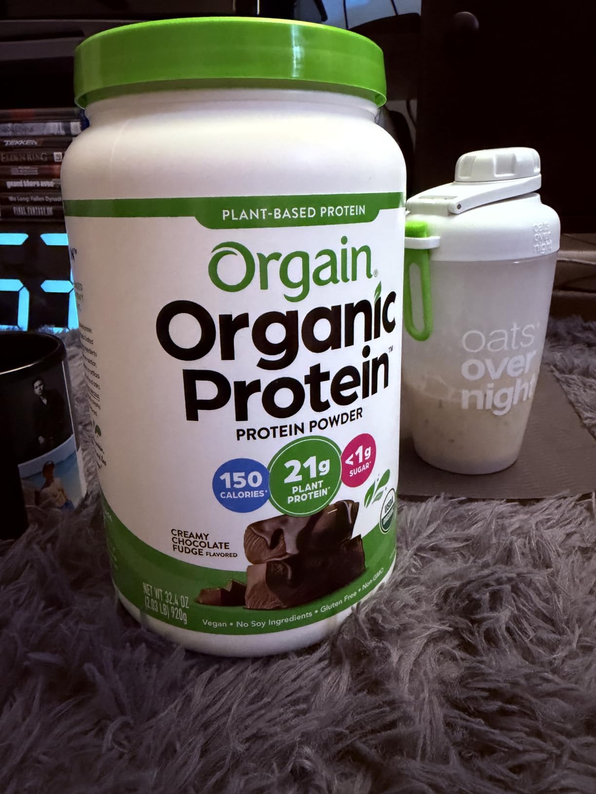 Orgain Organic Vegan Protein Powder, Creamy Chocolate Fudge - 21g Plant Protein, 6g Prebiotic Fiber, Low Net Carb, No Lactose Ingredients, No Added Sugar, Non-GMO, For Shakes & Smoothies, 2.03 lb customer photo 1