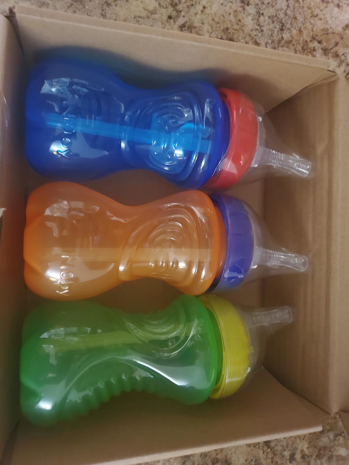 Nuby No-Spill Soft Straw Easy Grip Sippy Cup, 10 Oz - 3 Pack customer photo 1