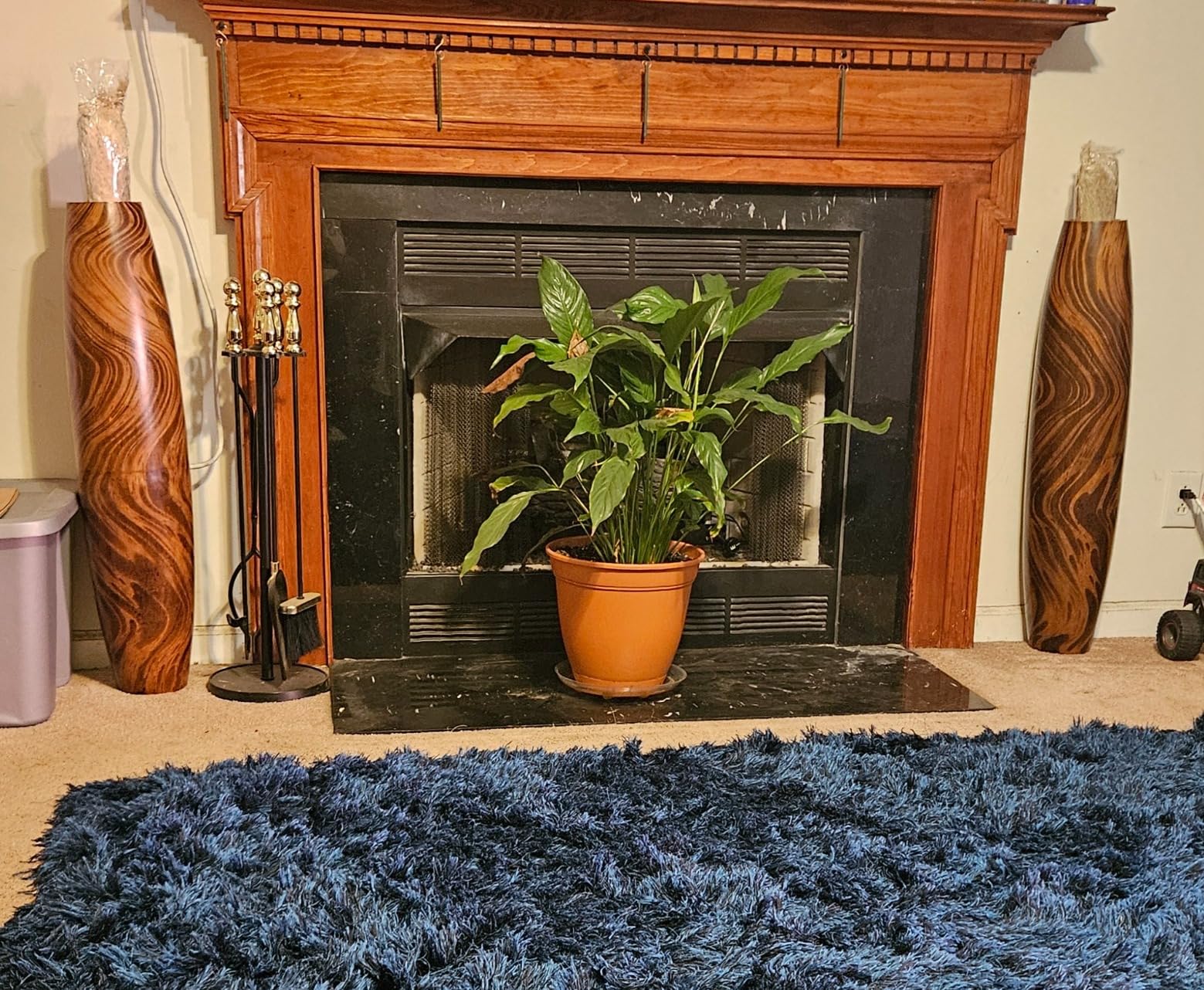 Leewadee Large Floor Vase 34 inches Mango Wood for Pampas Grass, Dried Flowers customer photo 2
